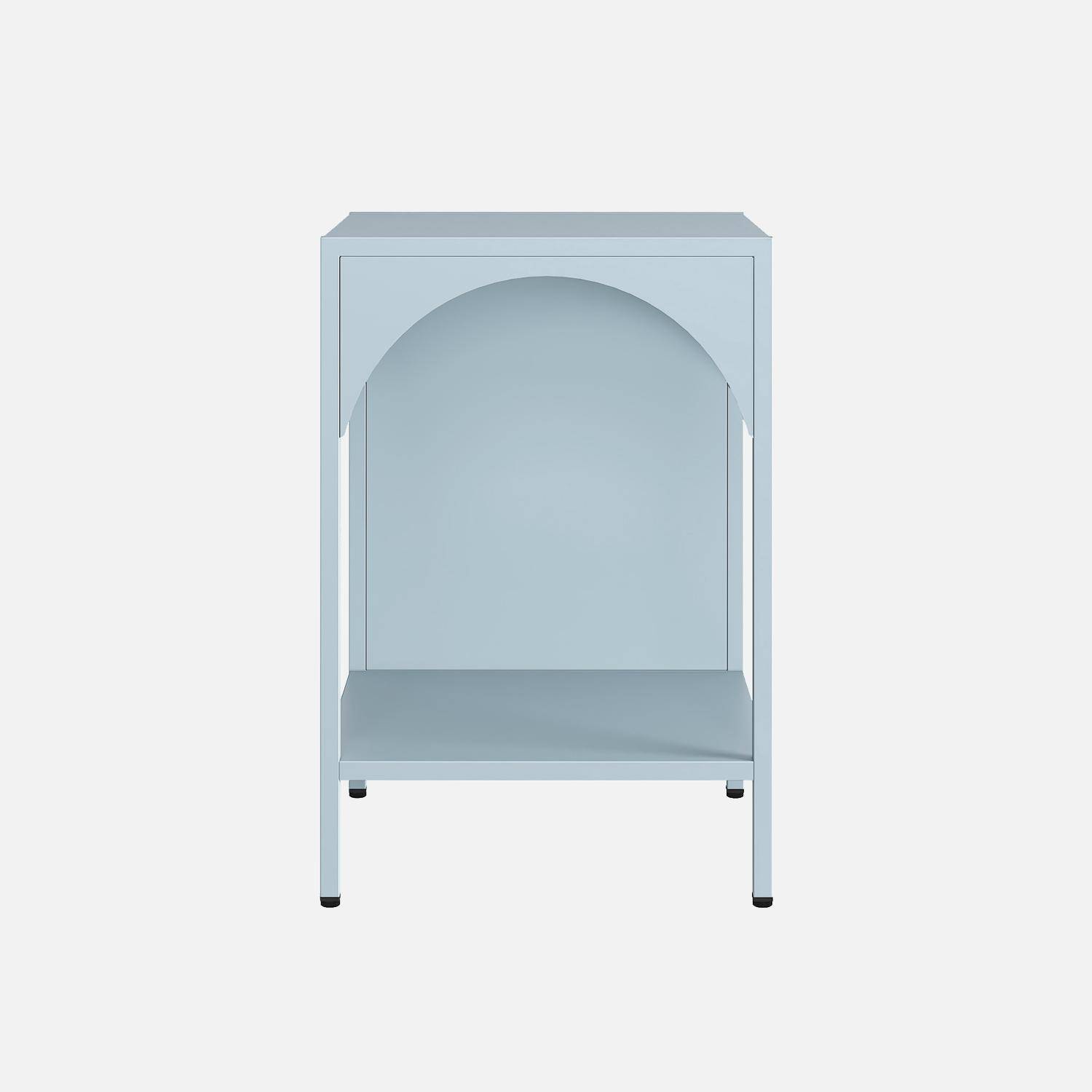 Table de chevet, table d'appoint en métal bleu clair chambre enfant  Photo4