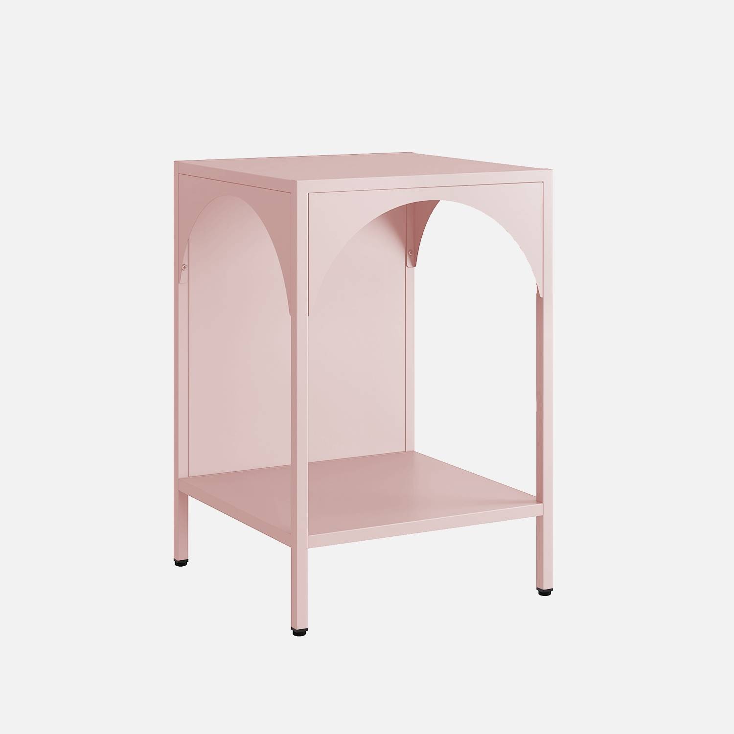 Bedside table, metal side table, Pink