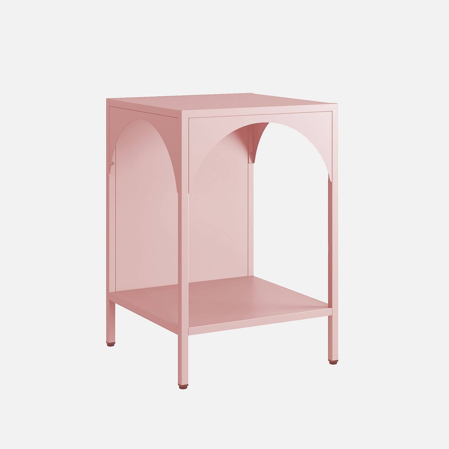 Bedside table, metal side table, Pink