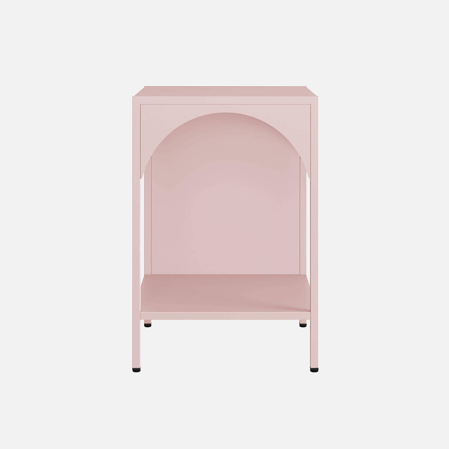 Mesita de noche moderno de metal , Soho, Rosa, 35x35x52 cm Photo6