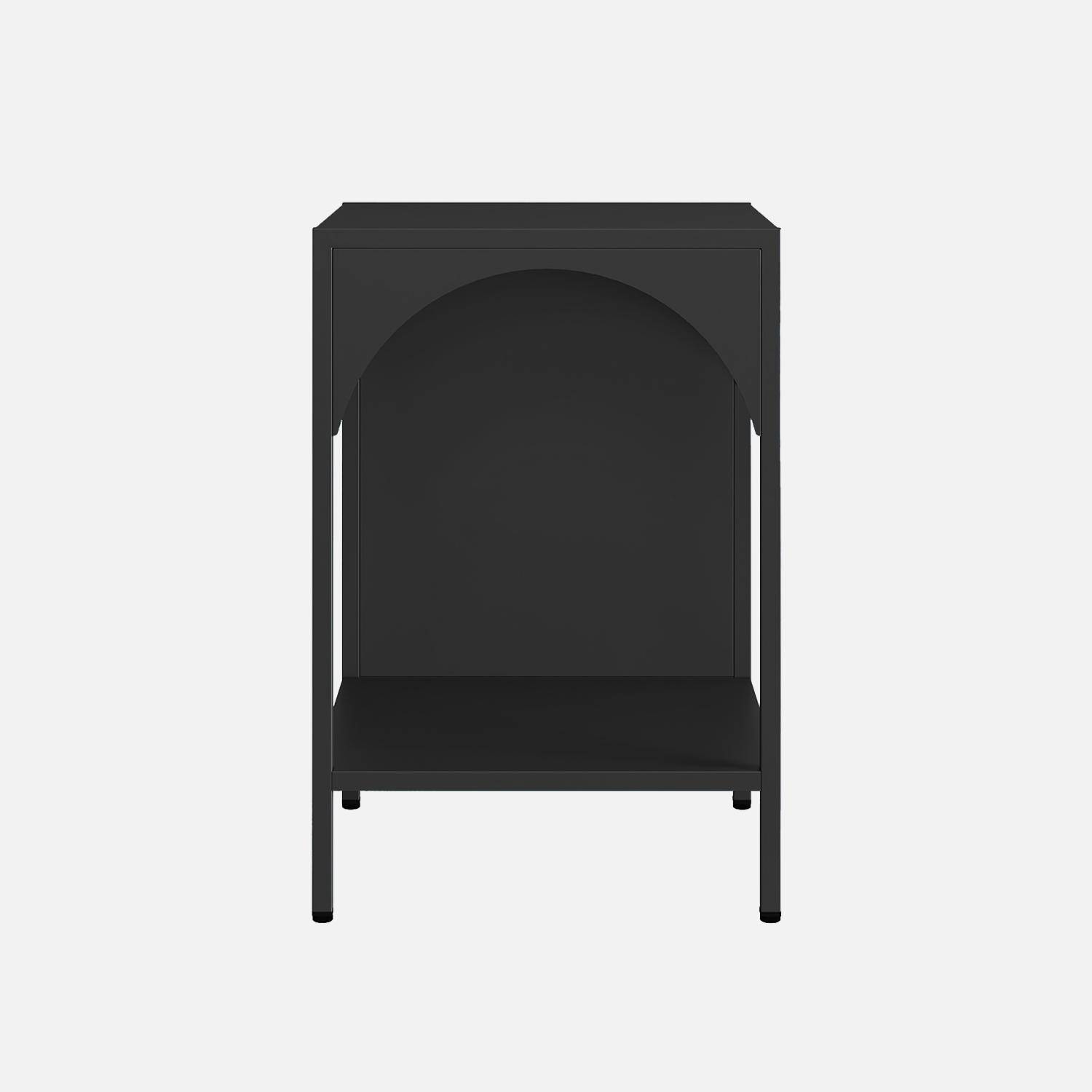 Table de chevet, table d'appoint en acier noir  Photo5