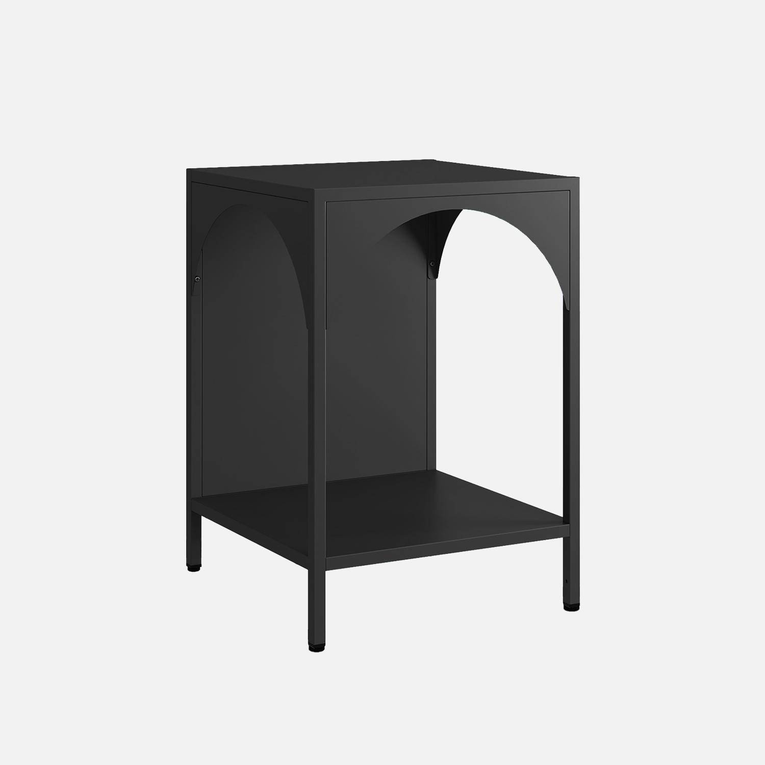 Table de chevet, table d'appoint en acier noir  Photo3