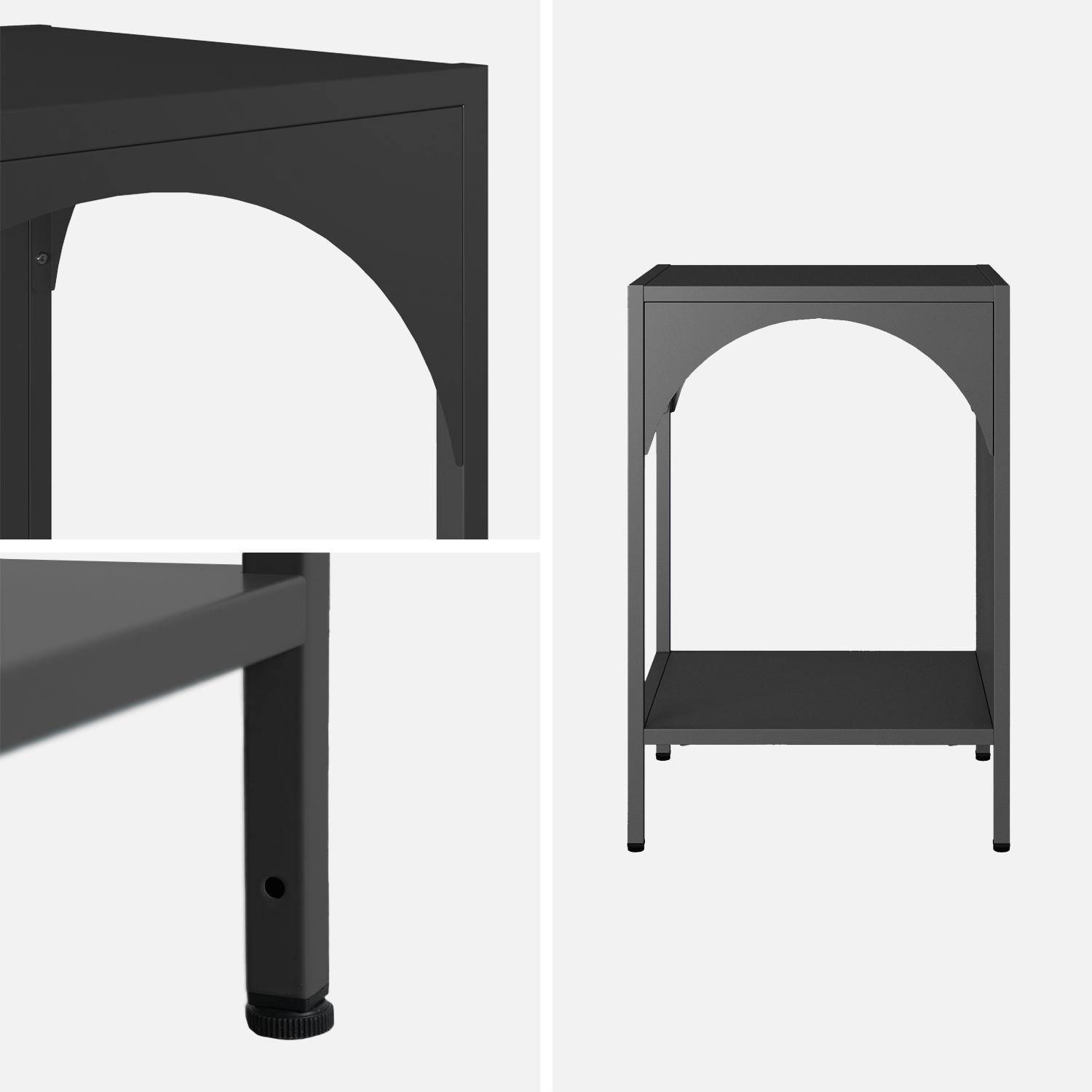Table de chevet, table d'appoint en acier noir  Photo7