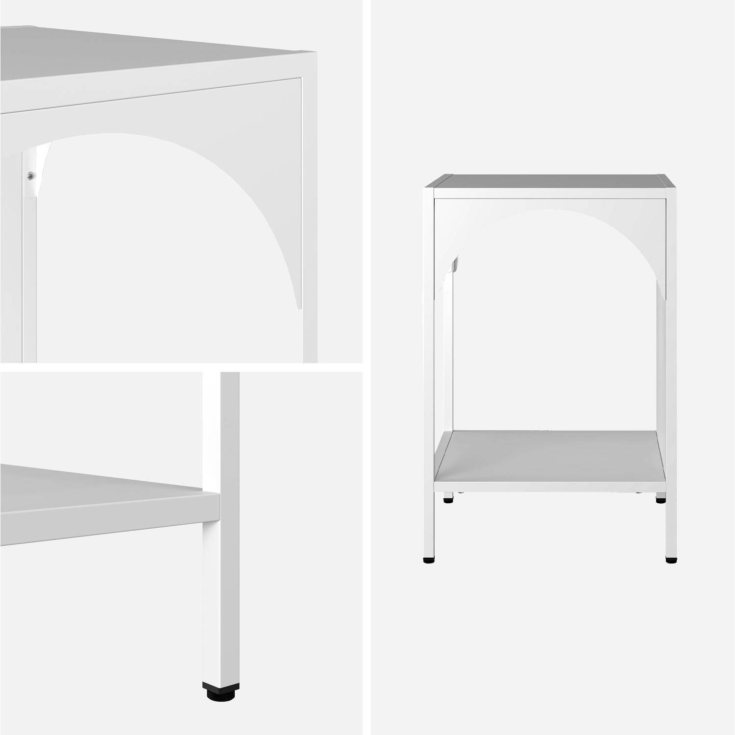 Bedside table, metal side table, Soho, White, 35x35x52 cm Photo5