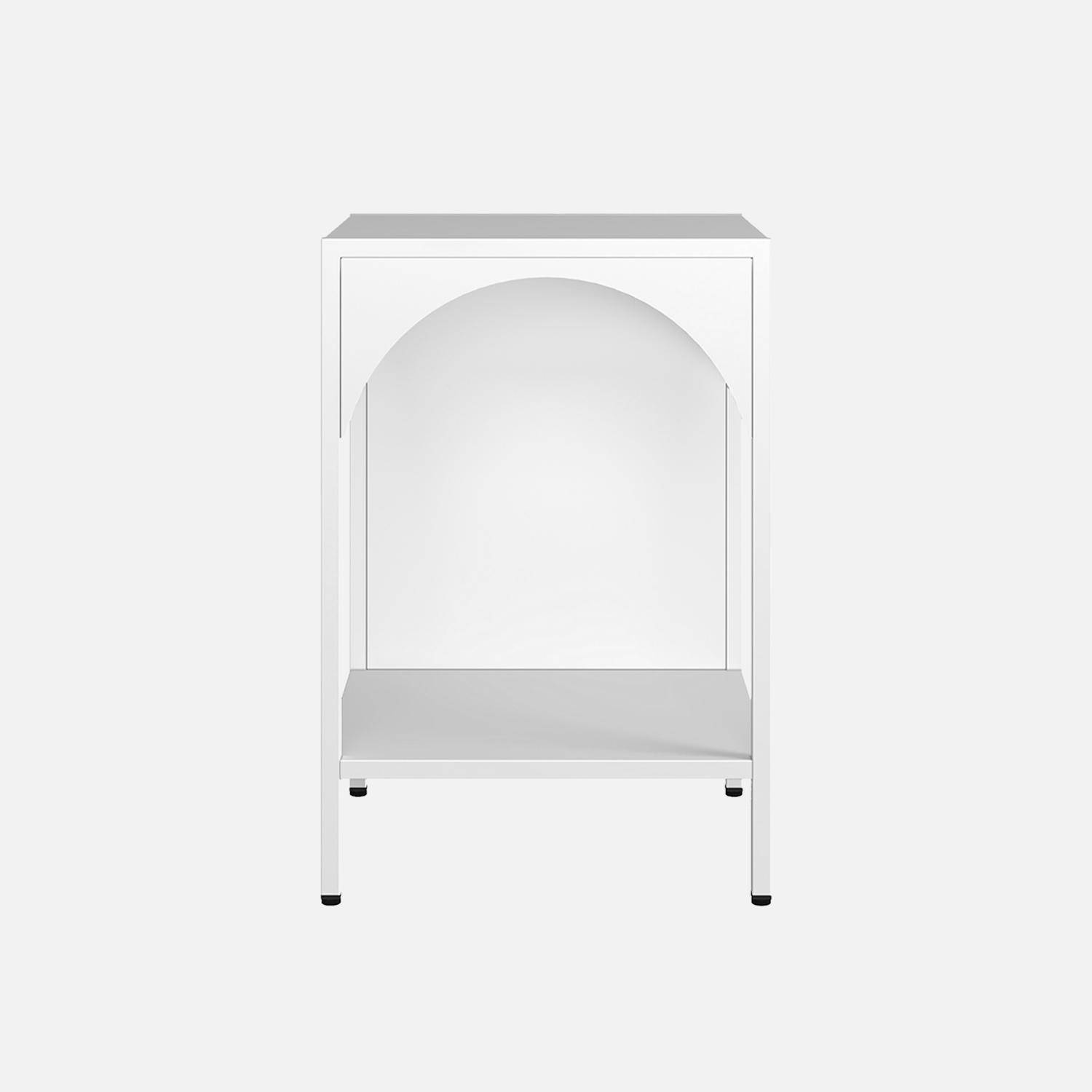 Bedside table, metal side table, Soho, White, 35x35x52 cm Photo6