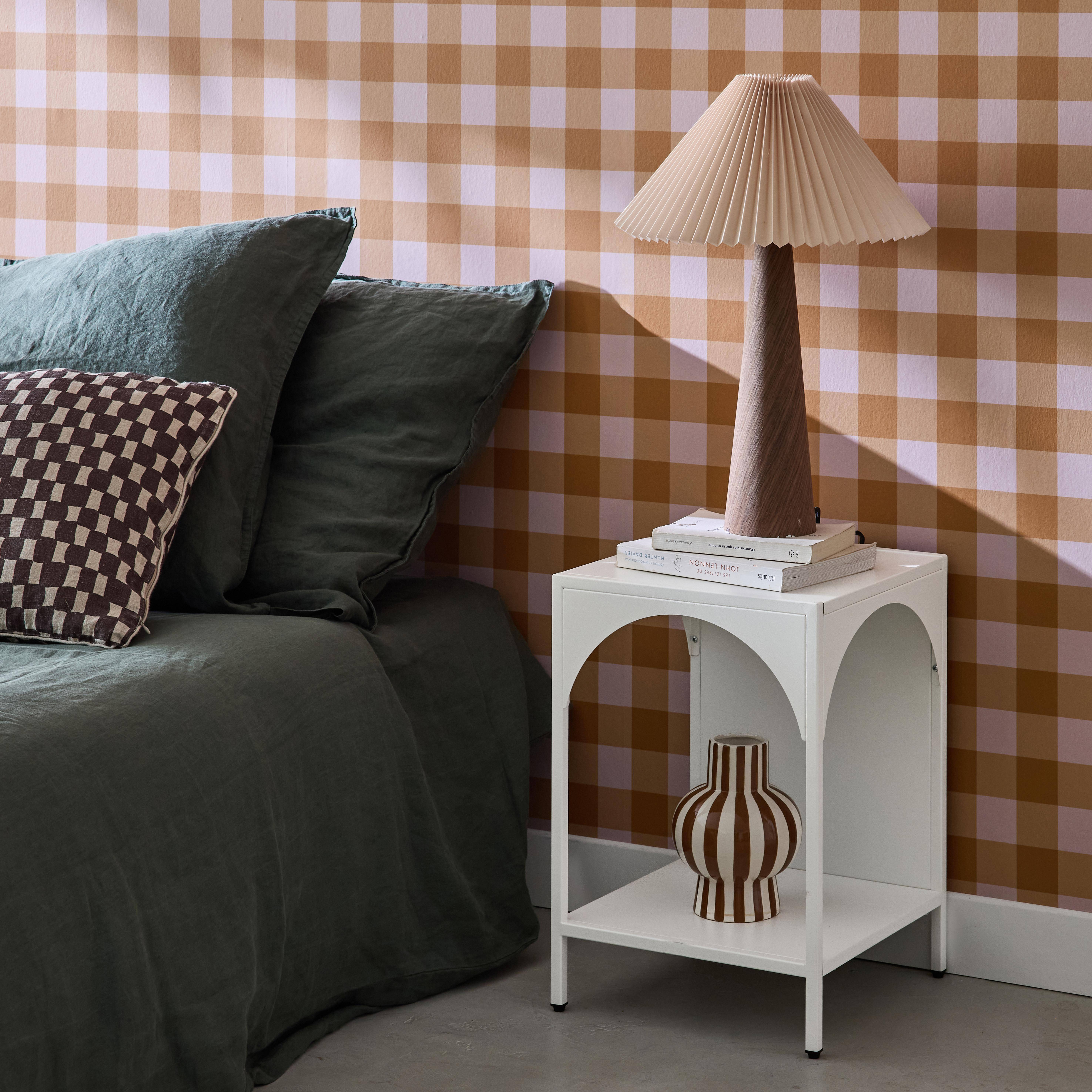 Bedside table, metal side table, Soho, White, 35x35x52 cm Photo2