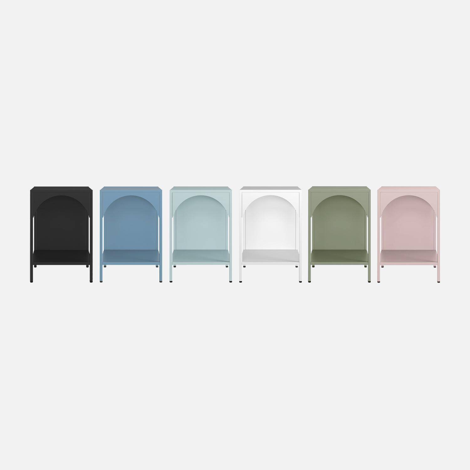 Table de chevet, table d'appoint en acier blanc Photo4