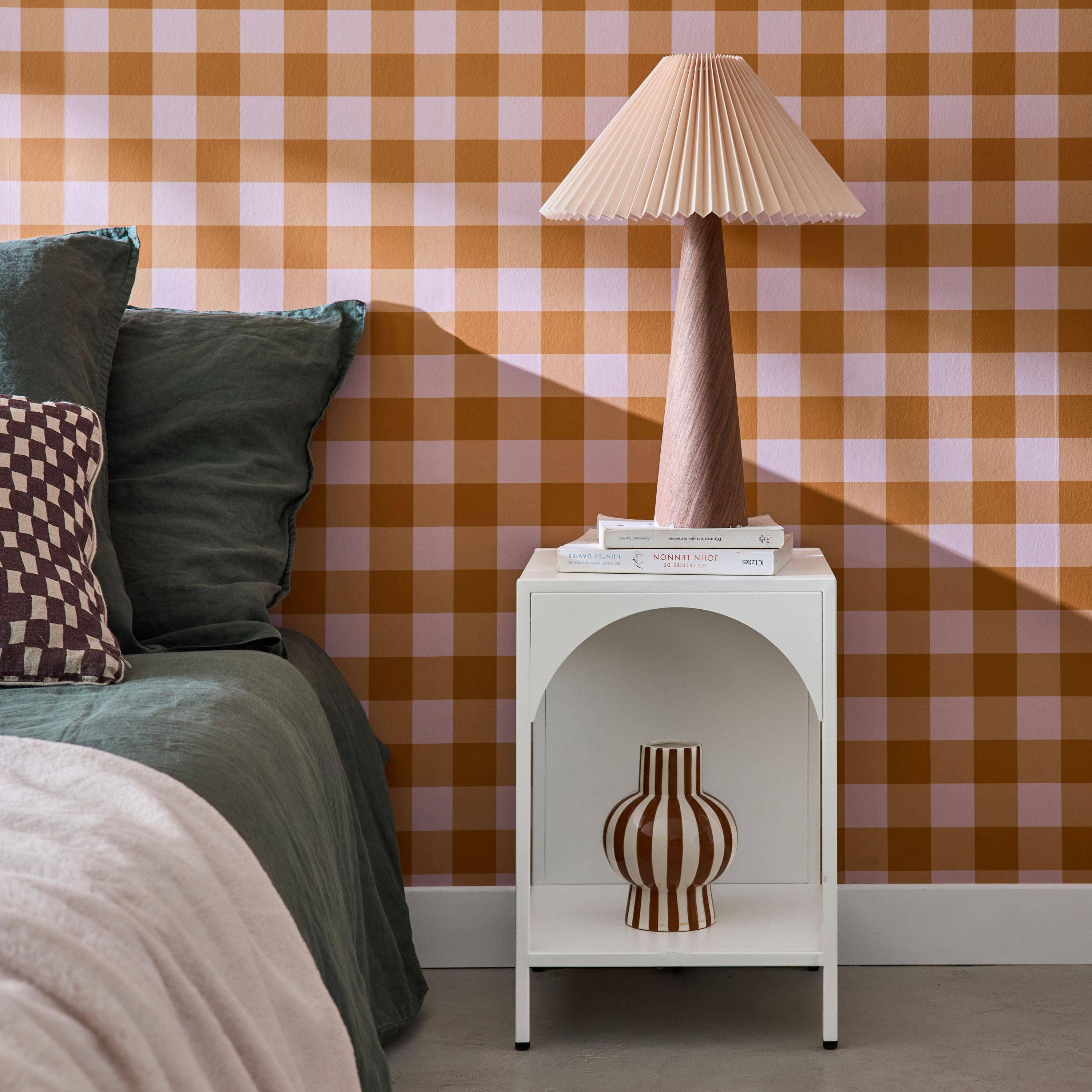 Table de chevet, table d'appoint en acier blanc,sweeek,Photo2