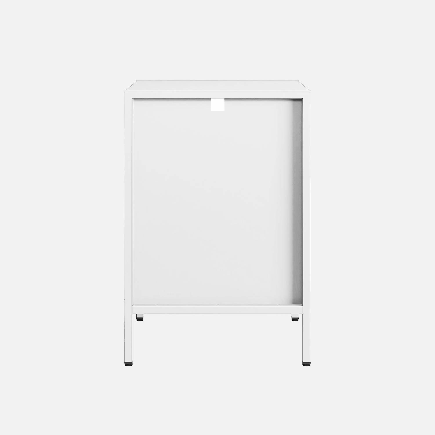 Table de chevet, table d'appoint en acier blanc Photo6