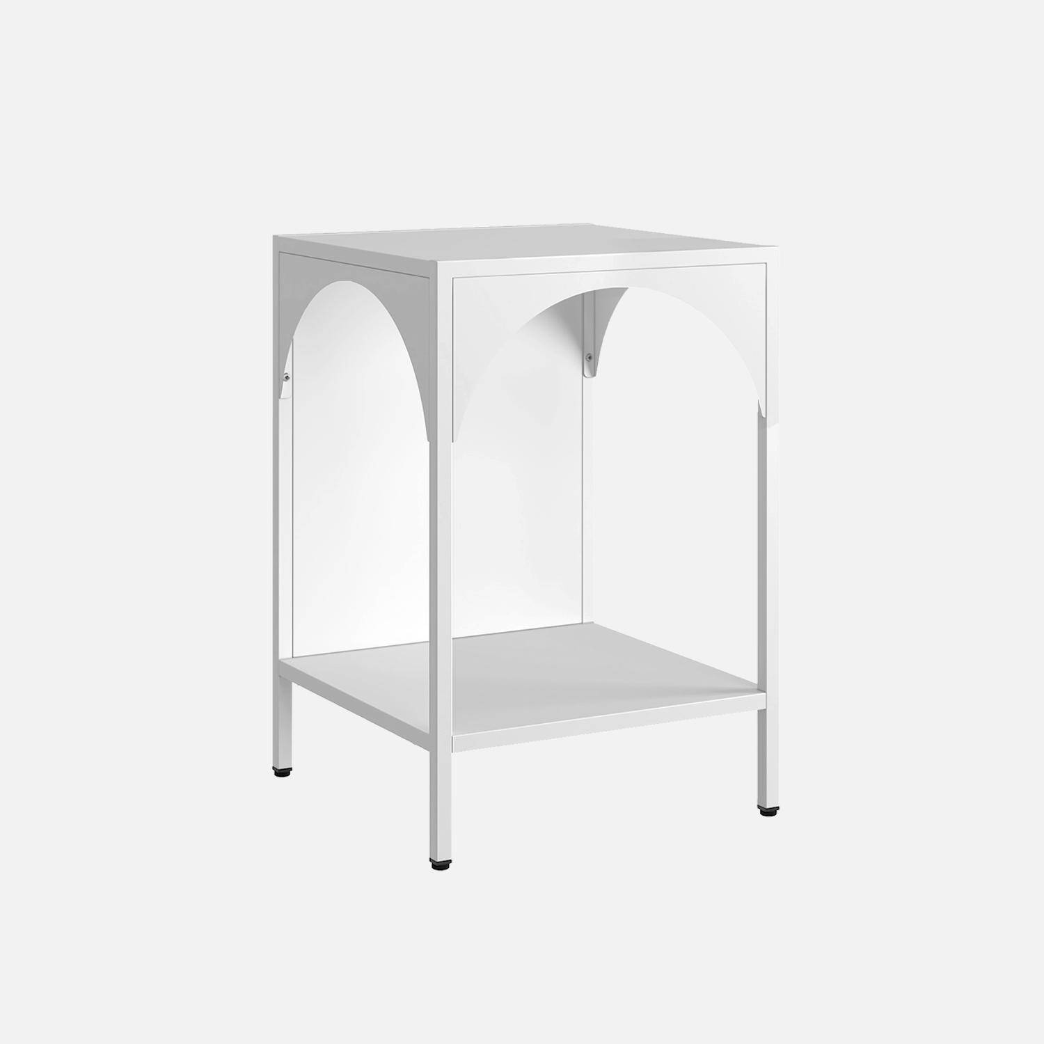 Bedside table, metal side table, Soho, White, 35x35x52 cm Photo3