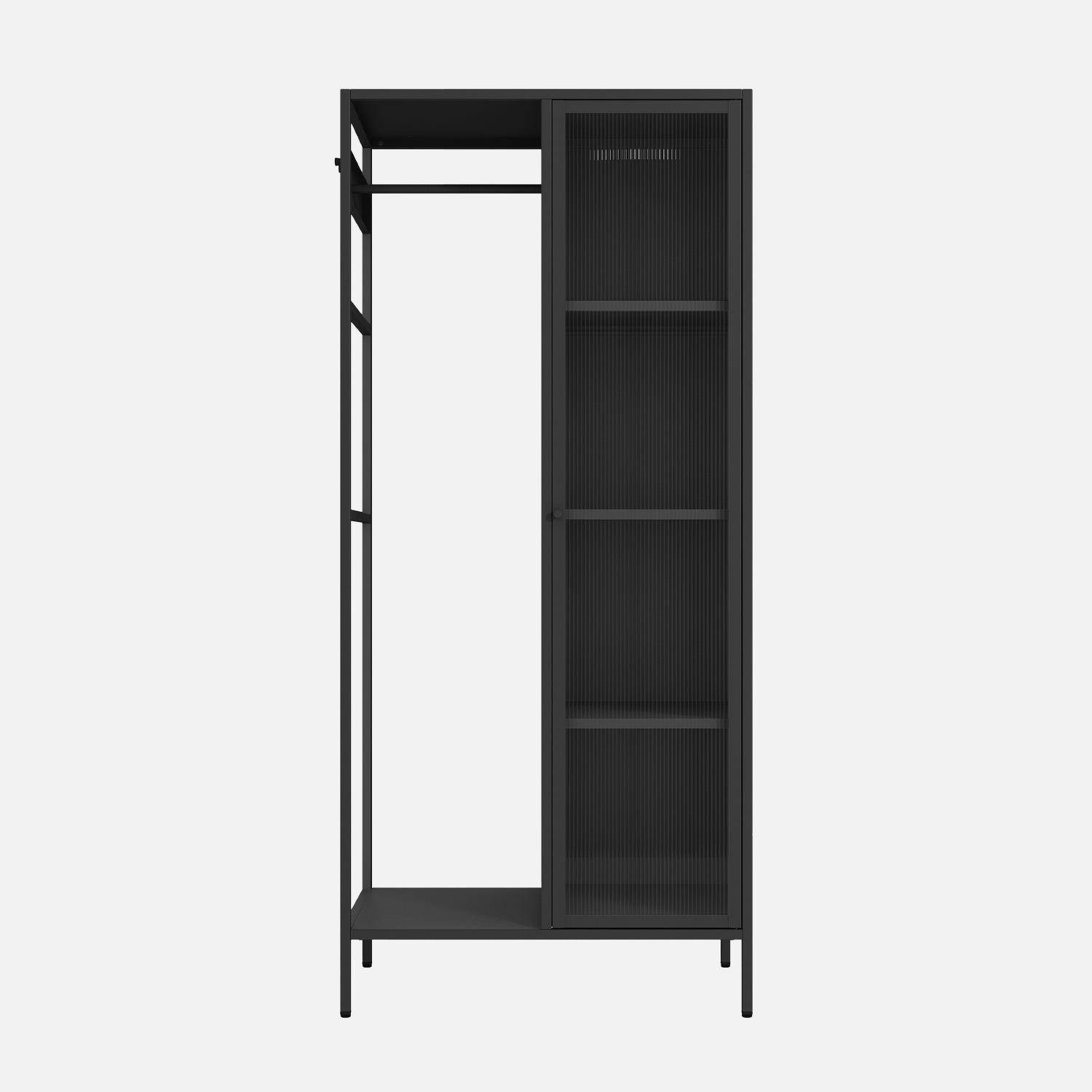 Vestiário metálico, 4 espaços de arrumação, Soho, Preto, 80x50x180 cm,sweeek,Photo5