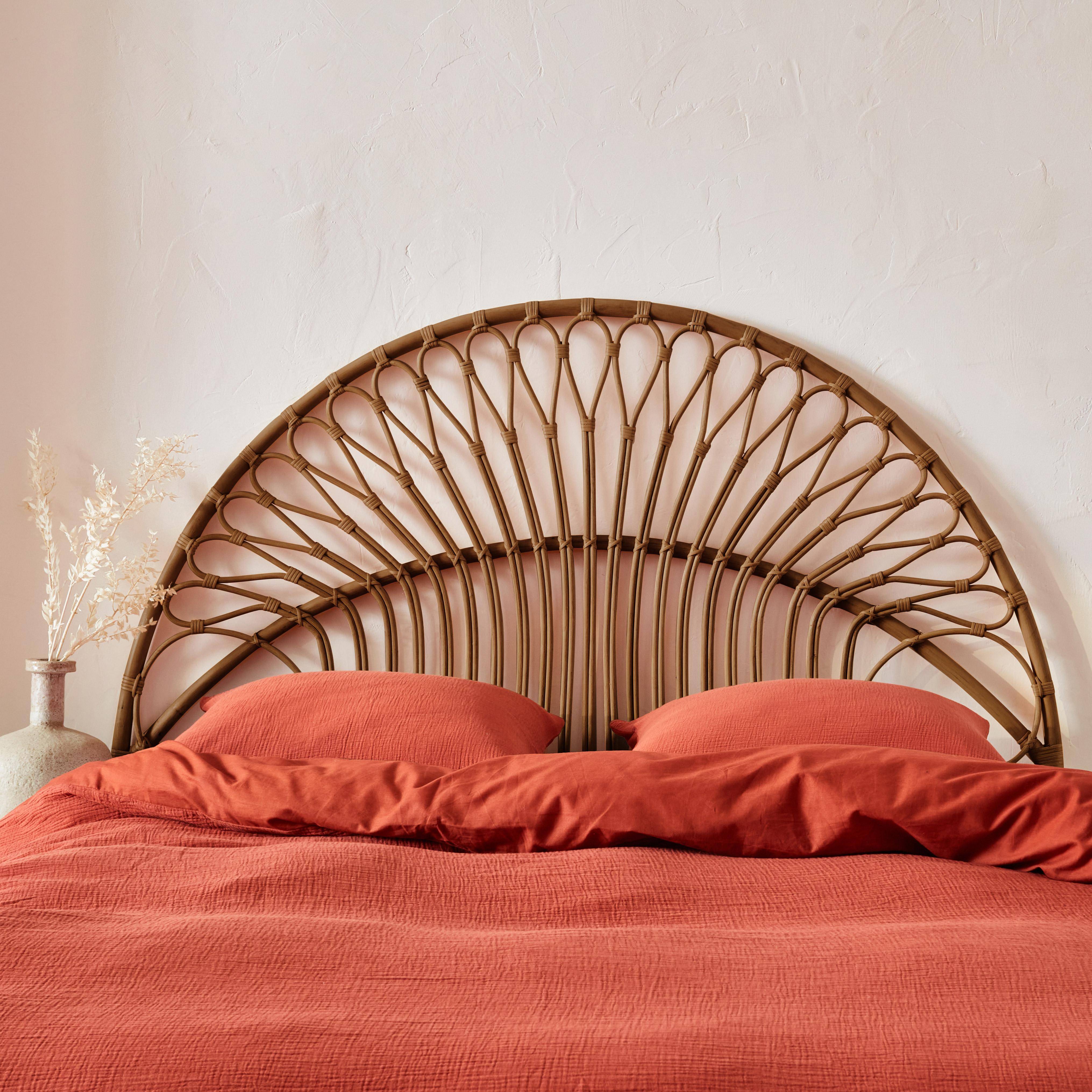 Testata in rattan scuro, Malacca, 160x3x130 cm Photo1