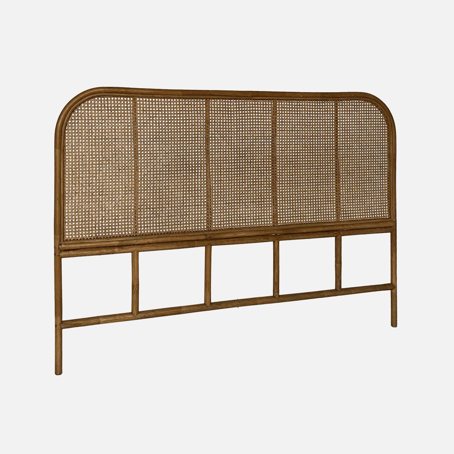 Tête de lit en rotin foncél et cannage, L 160 x P3 x H110cm Photo3