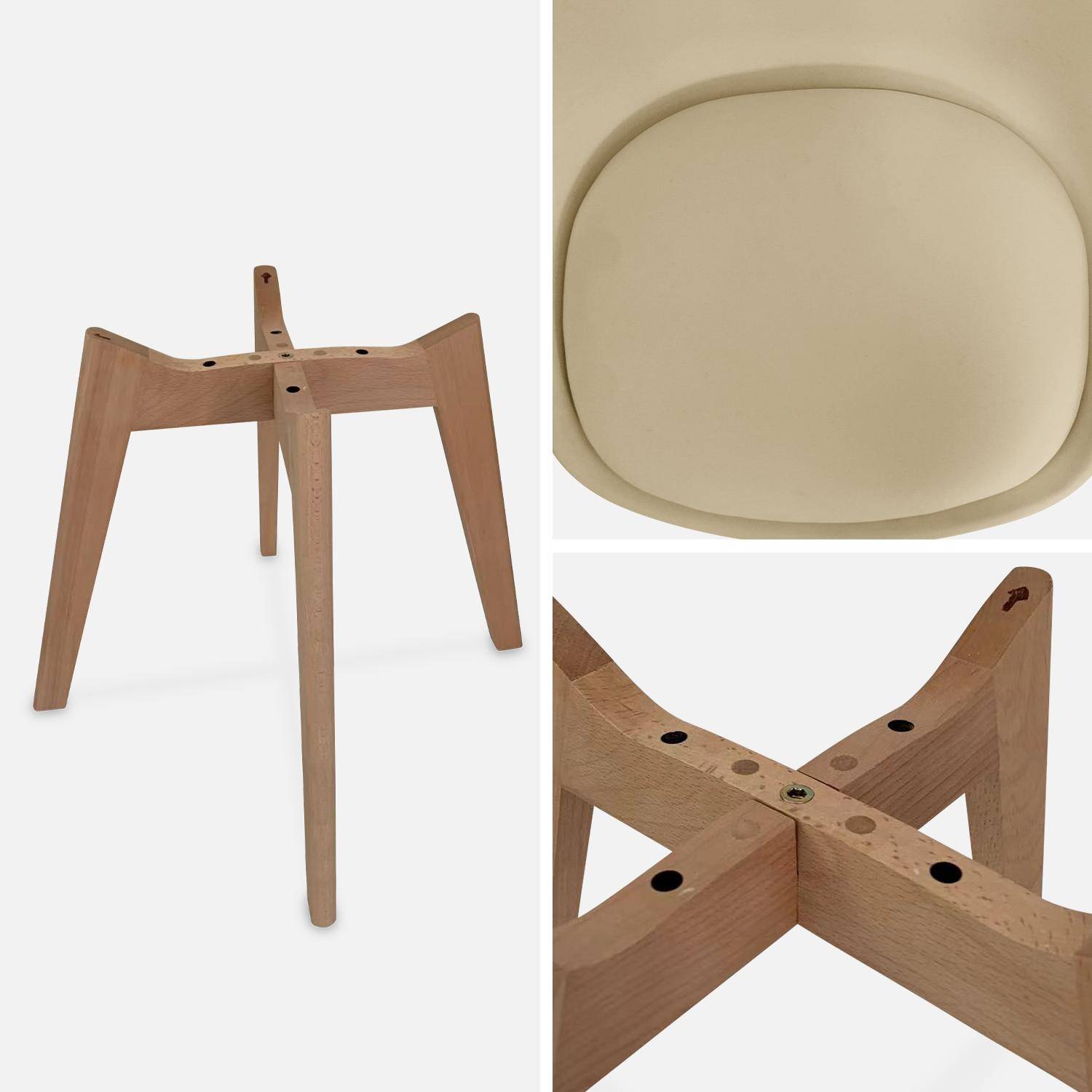 Lot de 4 chaises scandinaves, pieds bois de hêtre, chaise 1 place, taupe Photo7
