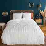 Parure de lit motif arches rétro tufté blanc 240 x 220cm en coton lavé  Photo1