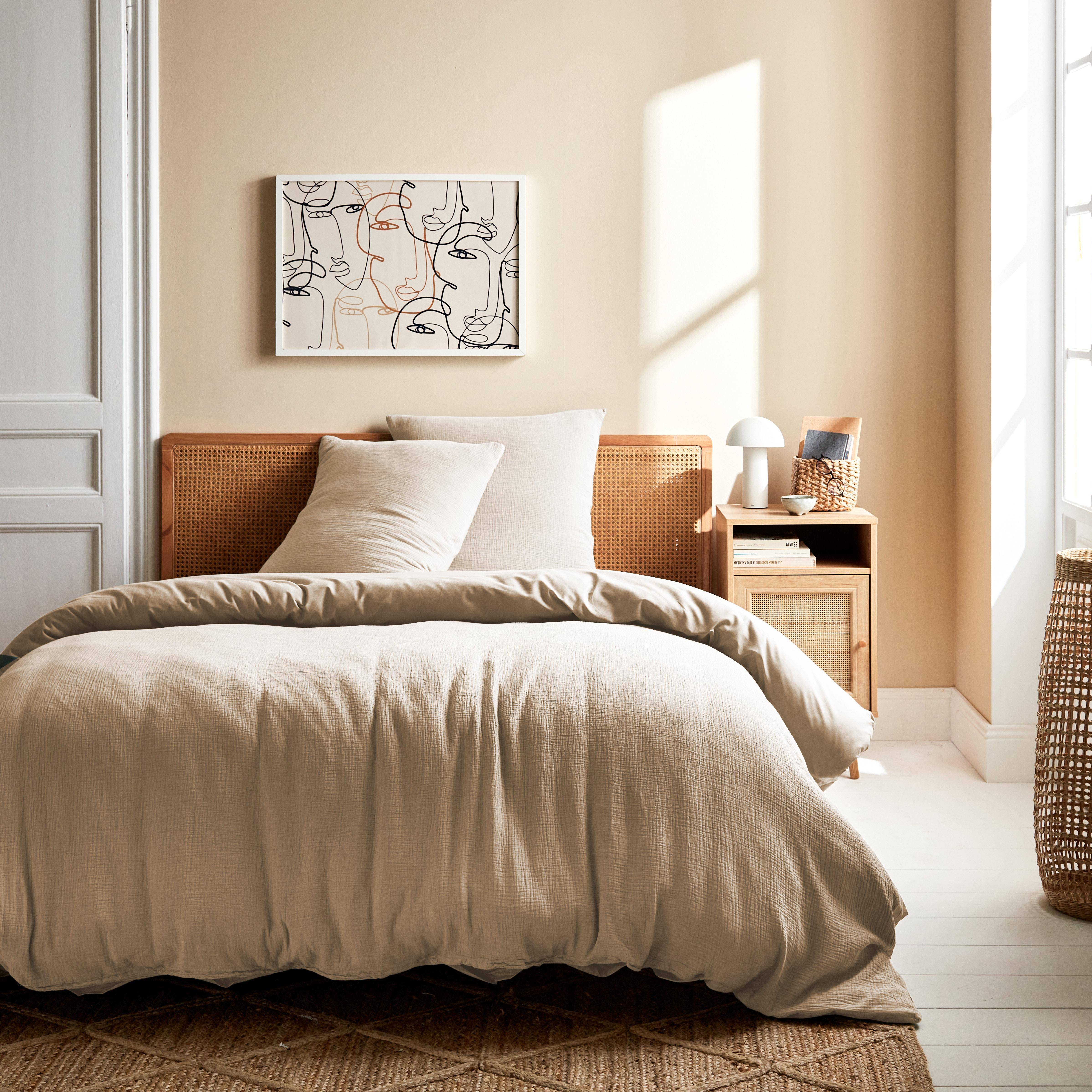 Juego de cama gasa de algodón beige, Alix, 260x240x260 cm Photo1