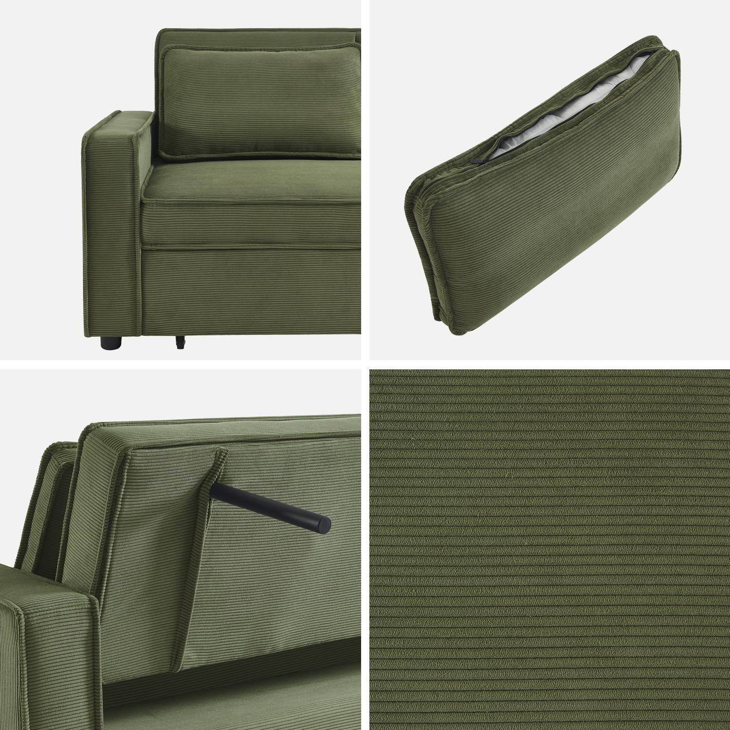 2-osobowa sofa rozkładana ze sztruksu w kolorze khaki,sweeek,Photo8