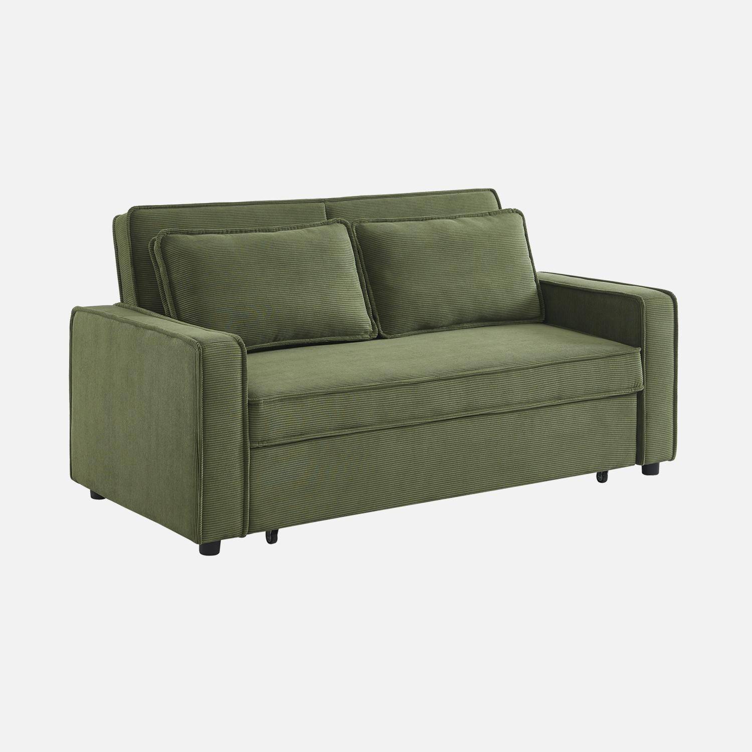 2-zits slaapbank in corduroy kaki 172,5 x 91,5 x 88,5cm - Chill,sweeek,Photo7