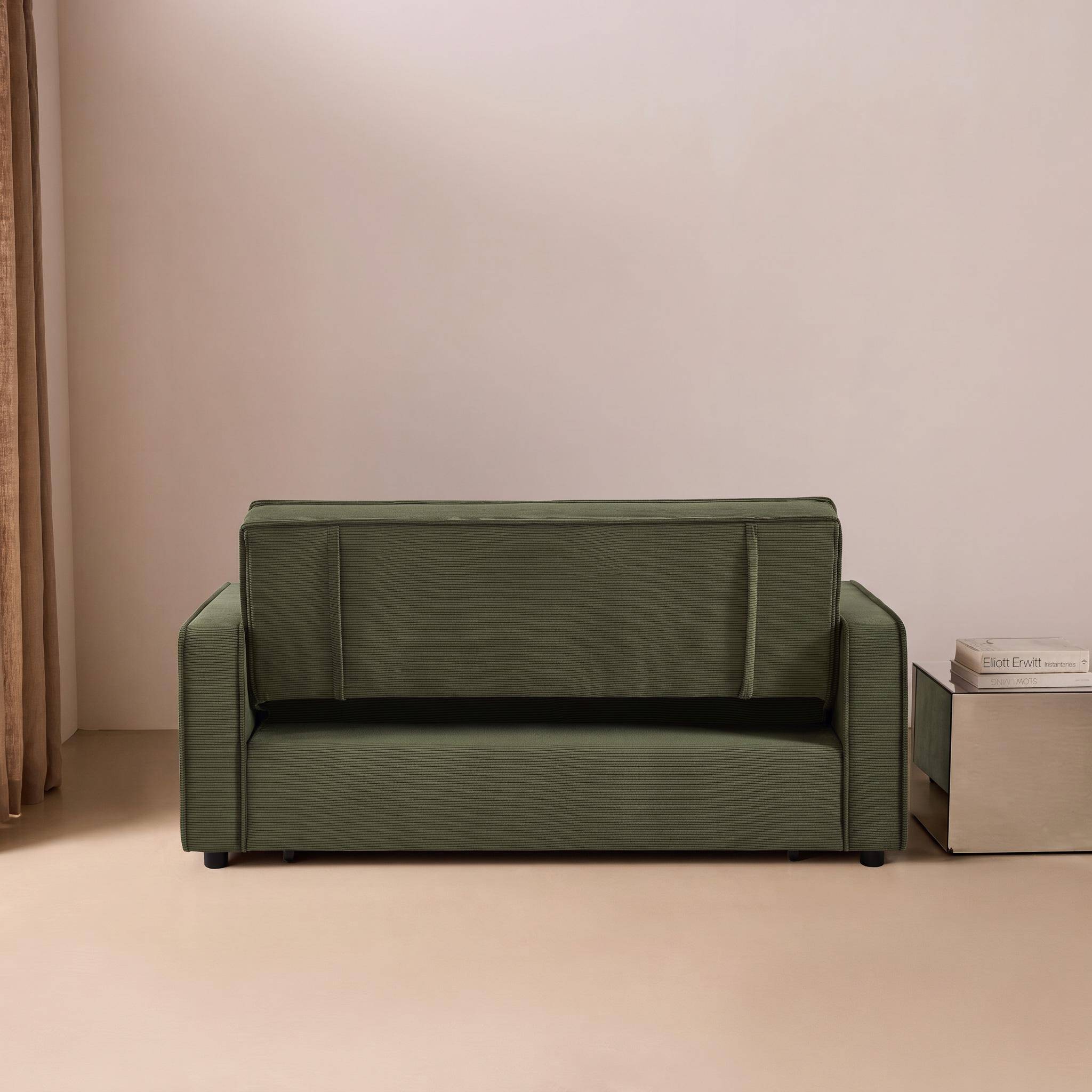 2-zits slaapbank in corduroy kaki 172,5 x 91,5 x 88,5cm - Chill,sweeek,Photo6