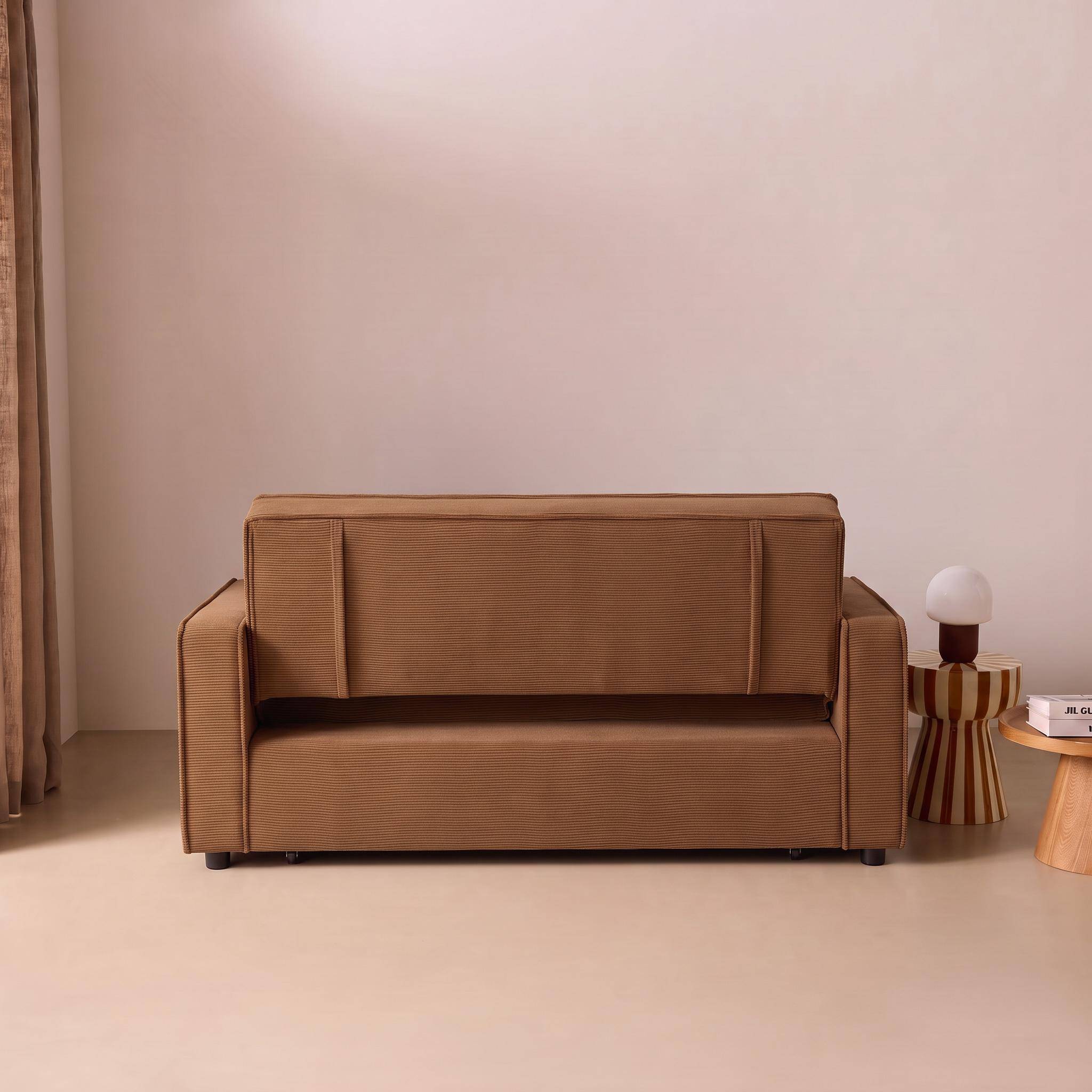 Divano letto in velluto a coste, 3 posti ruggine - 172.5x91.5x88.5 cm Photo6