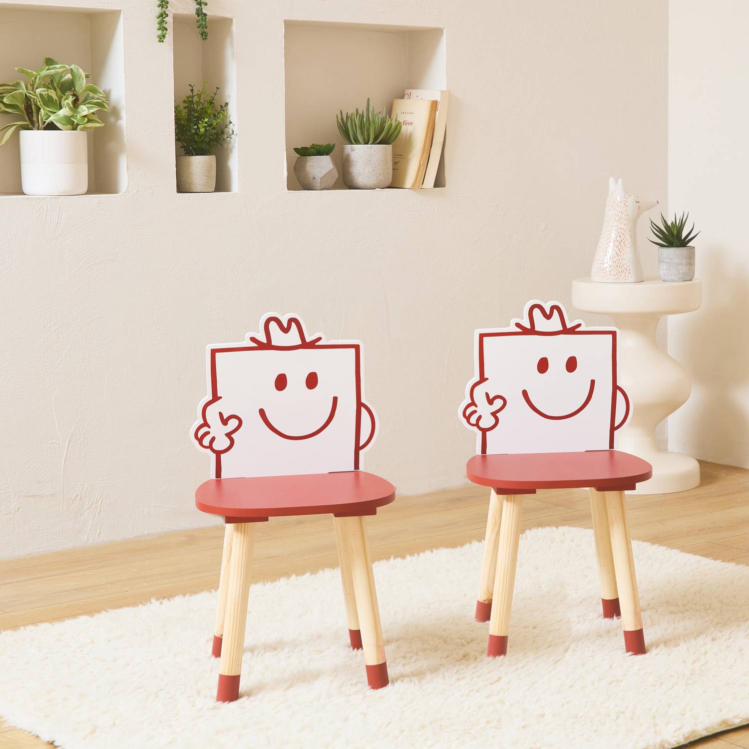Lot de 2 chaises enfant collection Monsieur/Madame - Monsieur Costaud Pierre, rouge Photo2