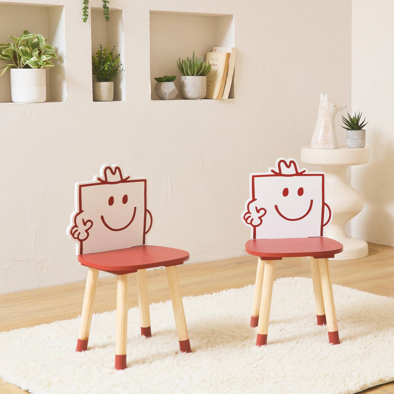 Lot de 2 chaises enfant collection Monsieur/Madame - Monsieur Costaud Pierre, rouge Photo1