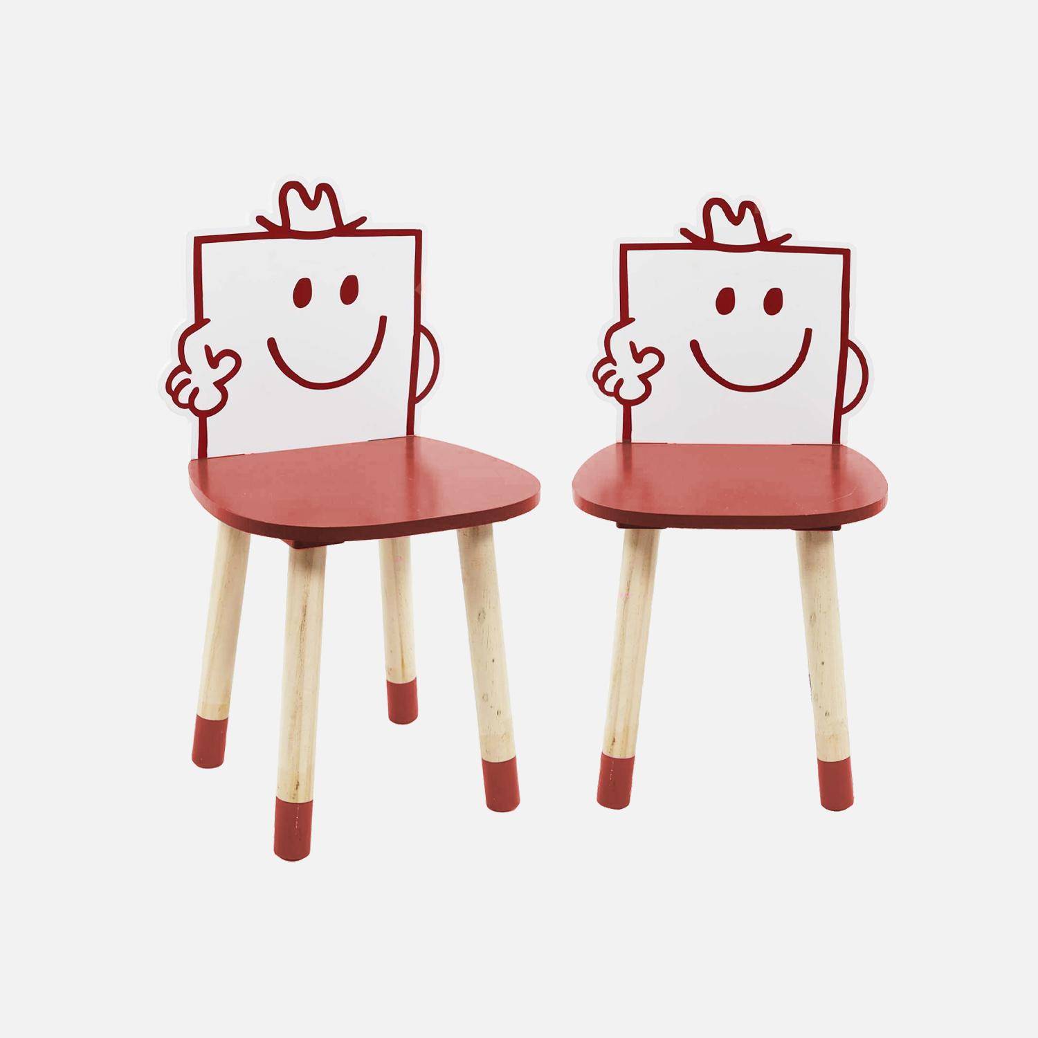 Set of 2 children's chairs, Mr. Men & Little Miss collection - Mr. Strong , Pierre, red Photo3