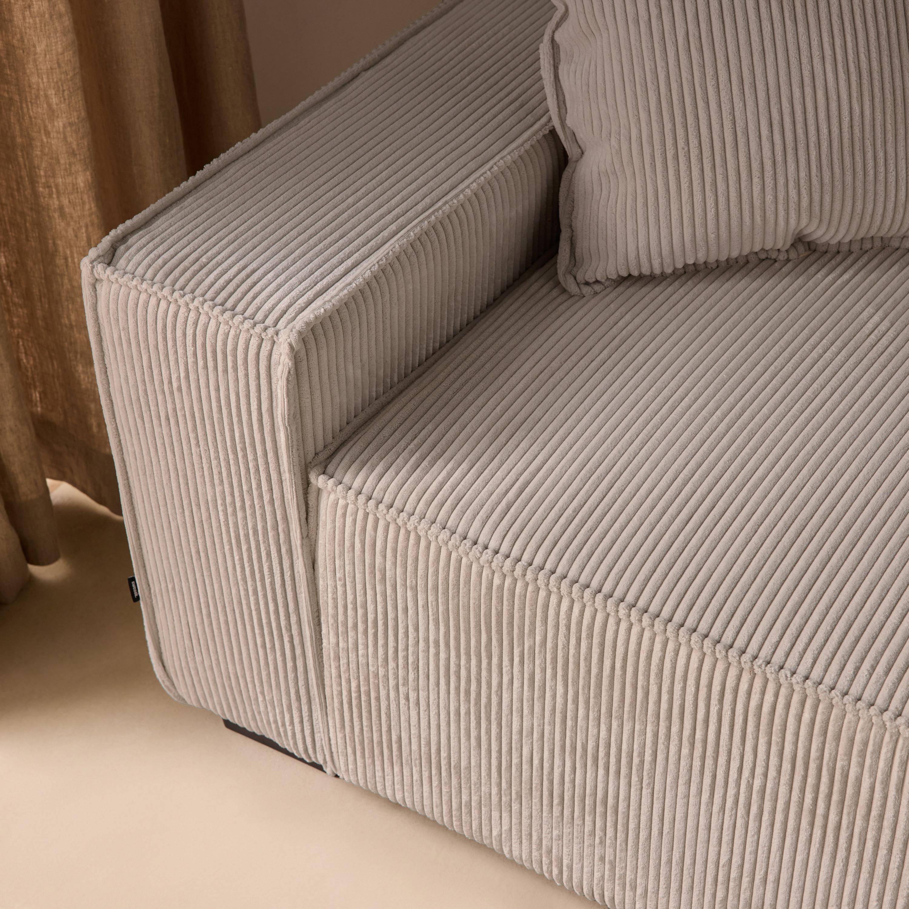 Divano letto in velluto a coste, 3 posti Beige - 231x96.5x80 cm,sweeek,Photo4