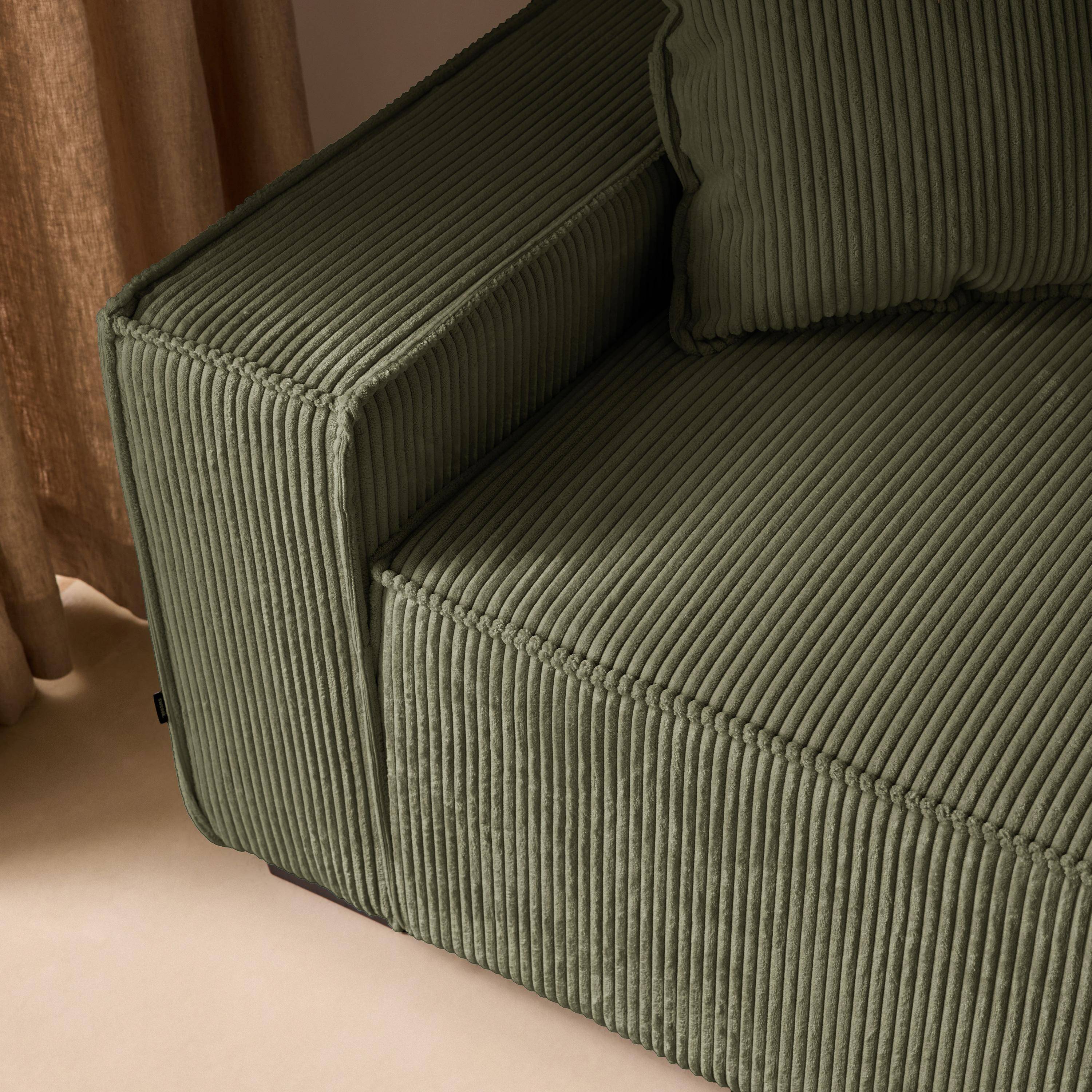 3-zits kaki corduroy slaapbank B 231 x D 96,5 x H 80cm Photo4