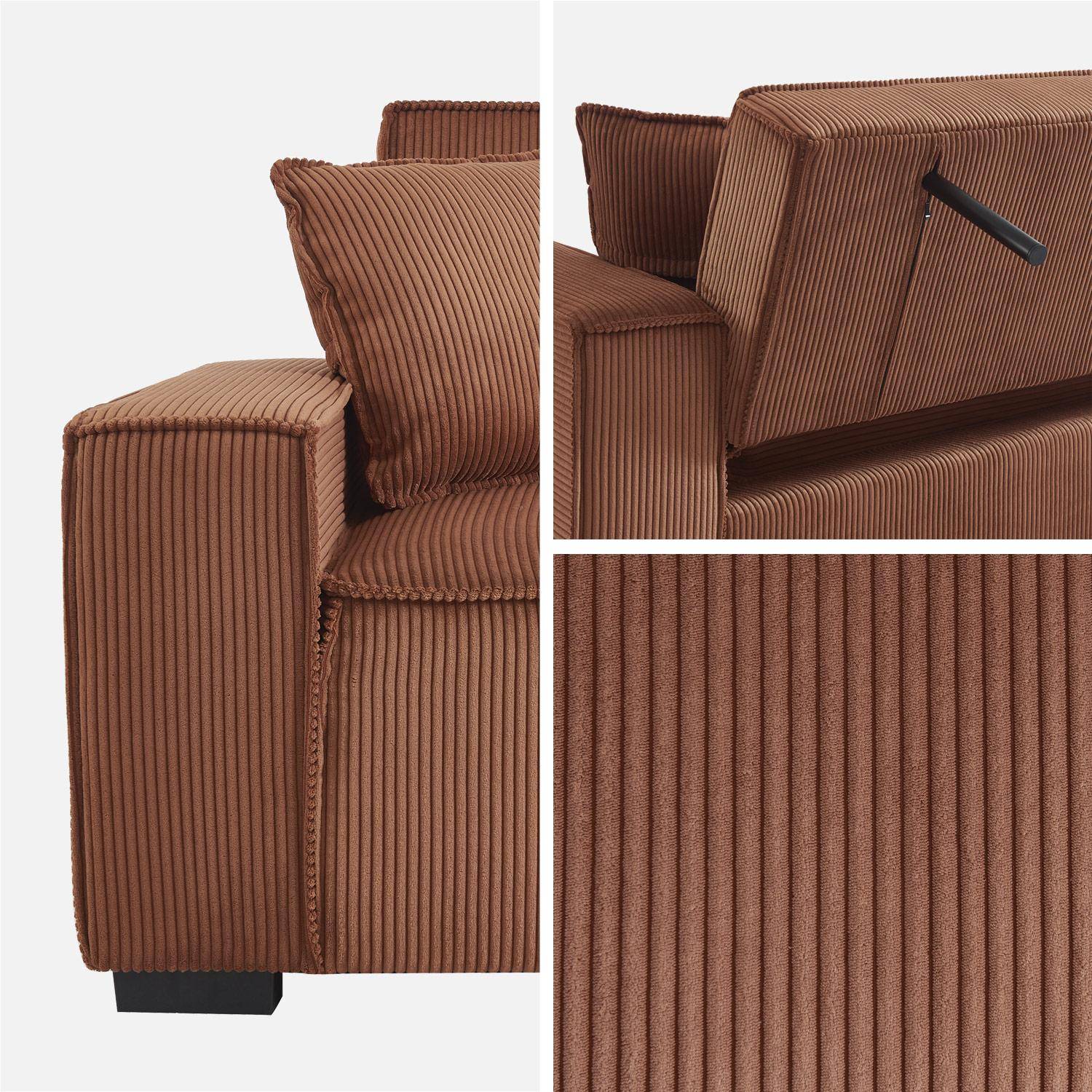 Sofá-cama de 3 lugares em veludo cotelê Camel L 231 x P 96,5 x A 80cm,sweeek,Photo8