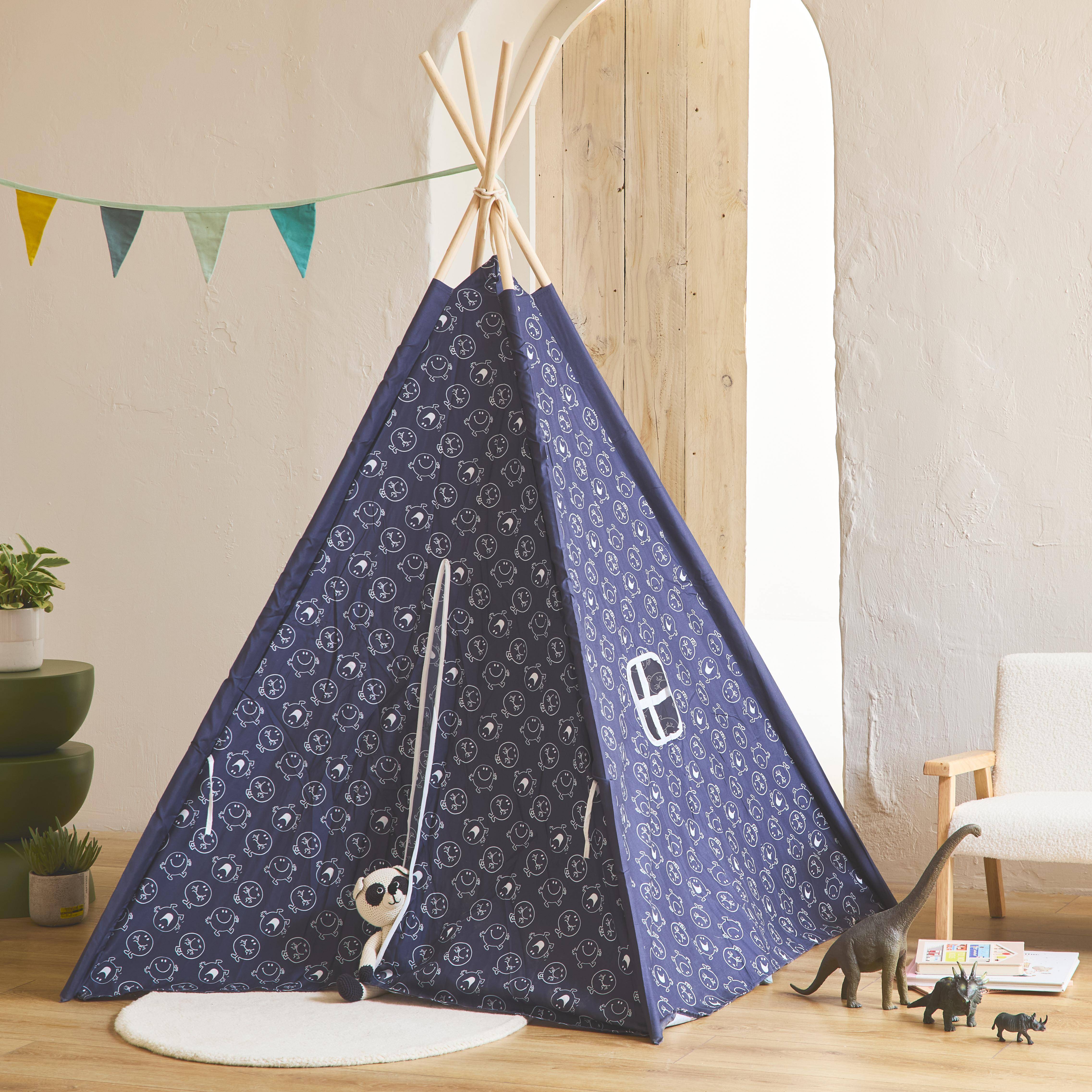 Navy blue children's tepee from the Mr. Men & Little Miss collection, Mr. Happy Achille,sweeek,Photo2