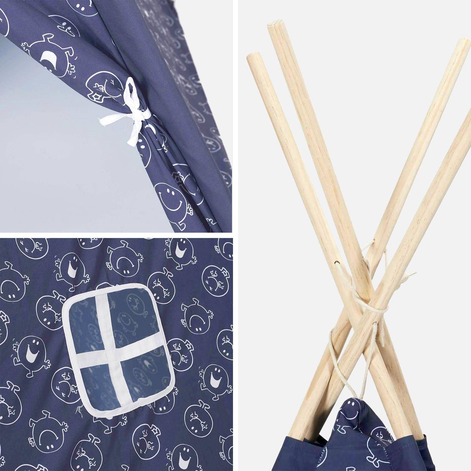 Navy blue children's tepee from the Mr. Men & Little Miss collection, Mr. Happy Achille,sweeek,Photo7