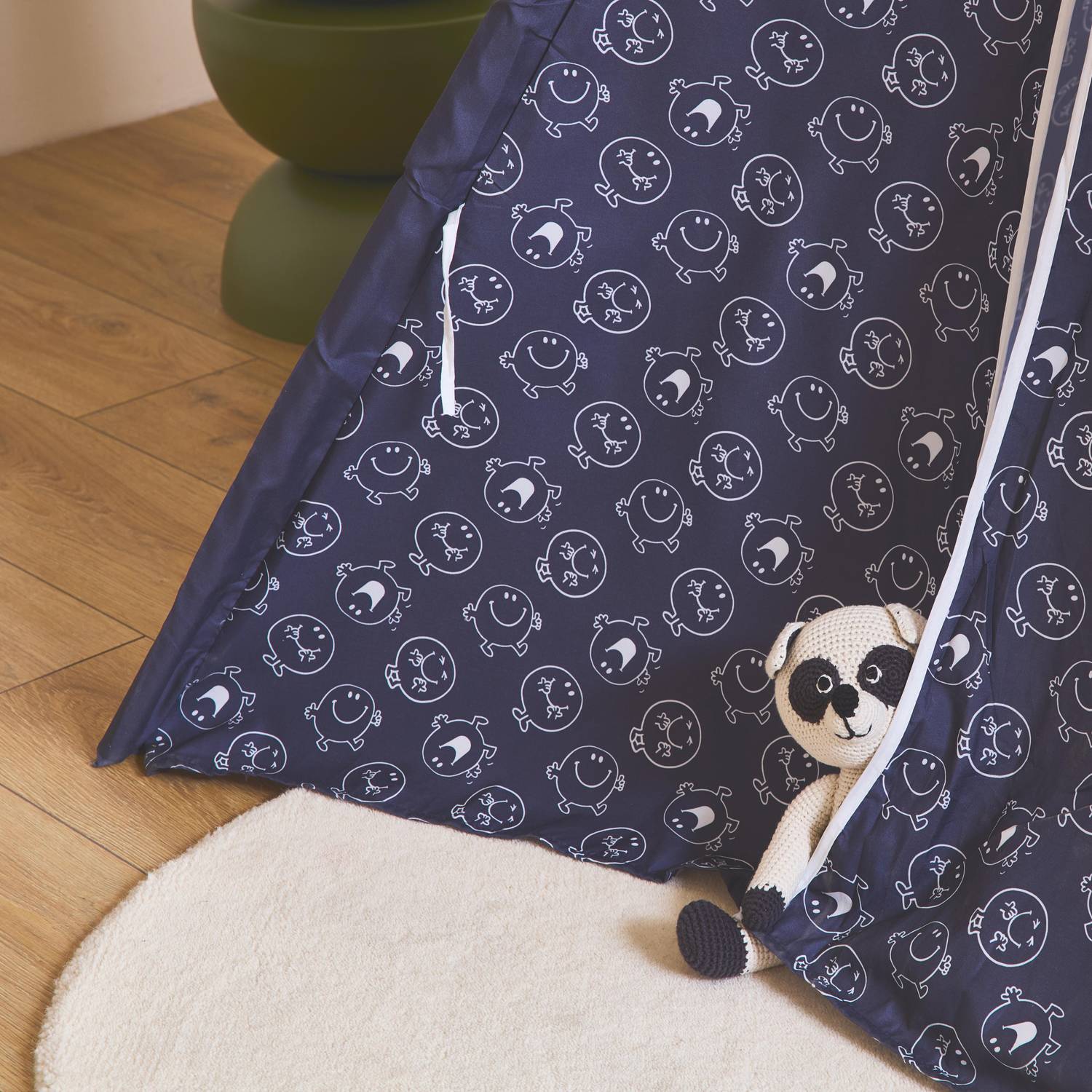 Navy blue children's tepee from the Mr. Men & Little Miss collection, Mr. Happy Achille Photo3