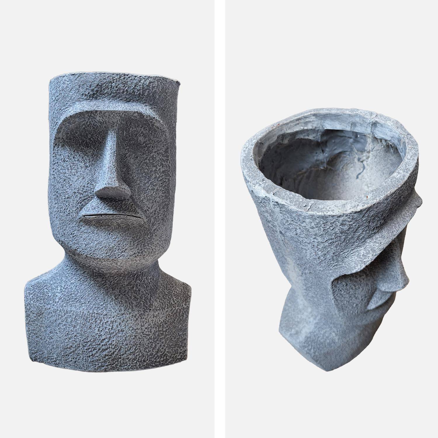 Cache pot figurine Aztèque, porte plante statuette en magnesia H42cm Photo3