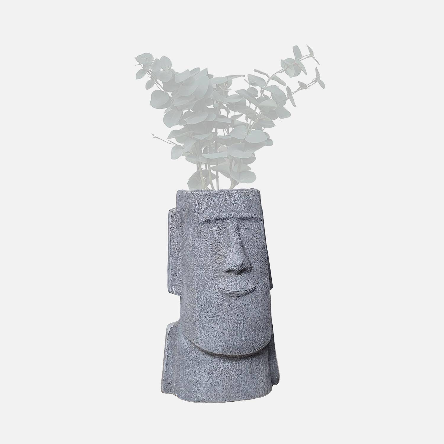 Cache pot figurine Aztèque, porte plante statuette en magnesia H42,5cm Photo1