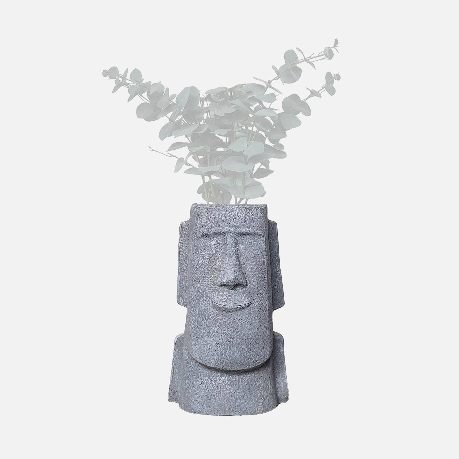 Cache pot figurine Aztèque, porte plante statuette en magnesia H42,5cm Photo2