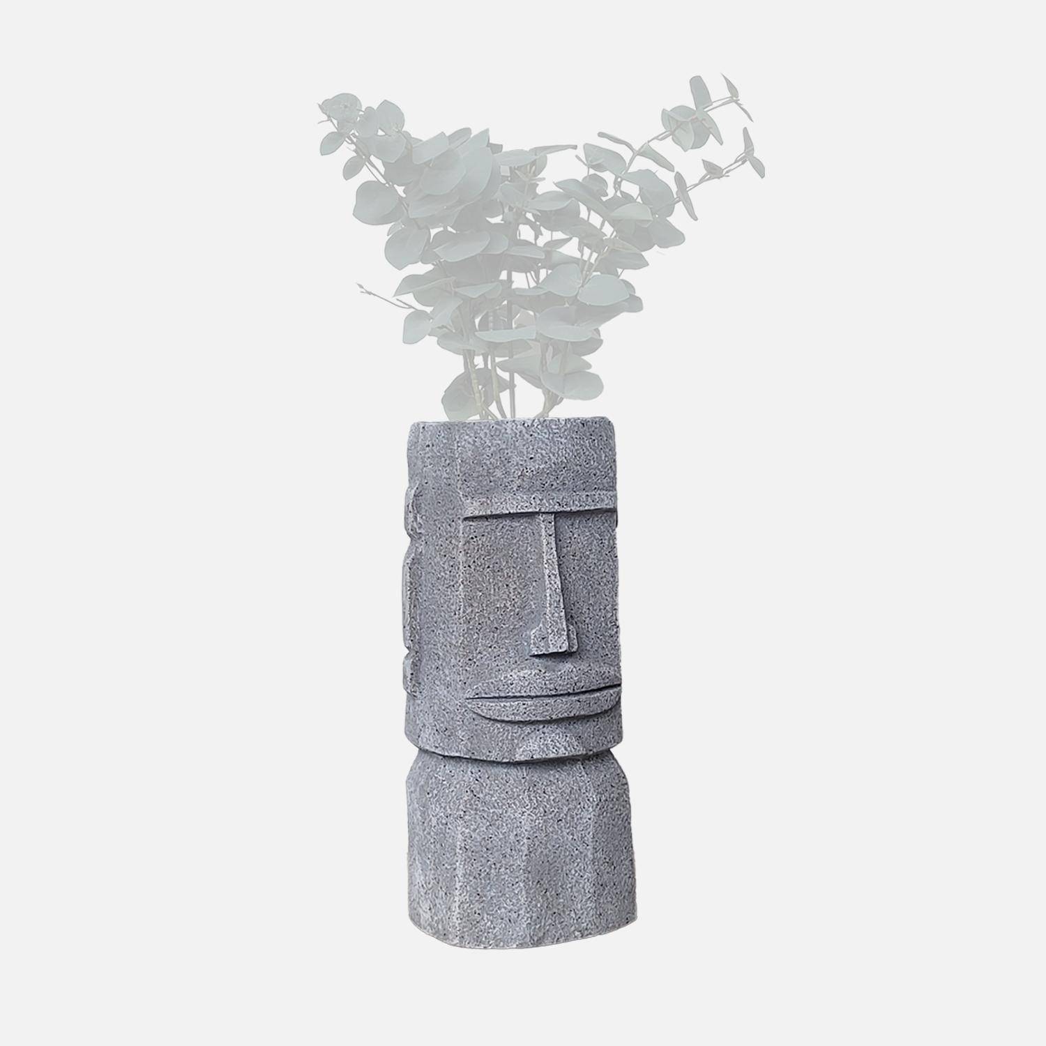 Cache pot figurine Aztèque, porte plante statuette en magnesia H46cm Photo1
