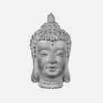 Statuetta con testa di Buddha, statuetta in magnesia H42cm Photo1
