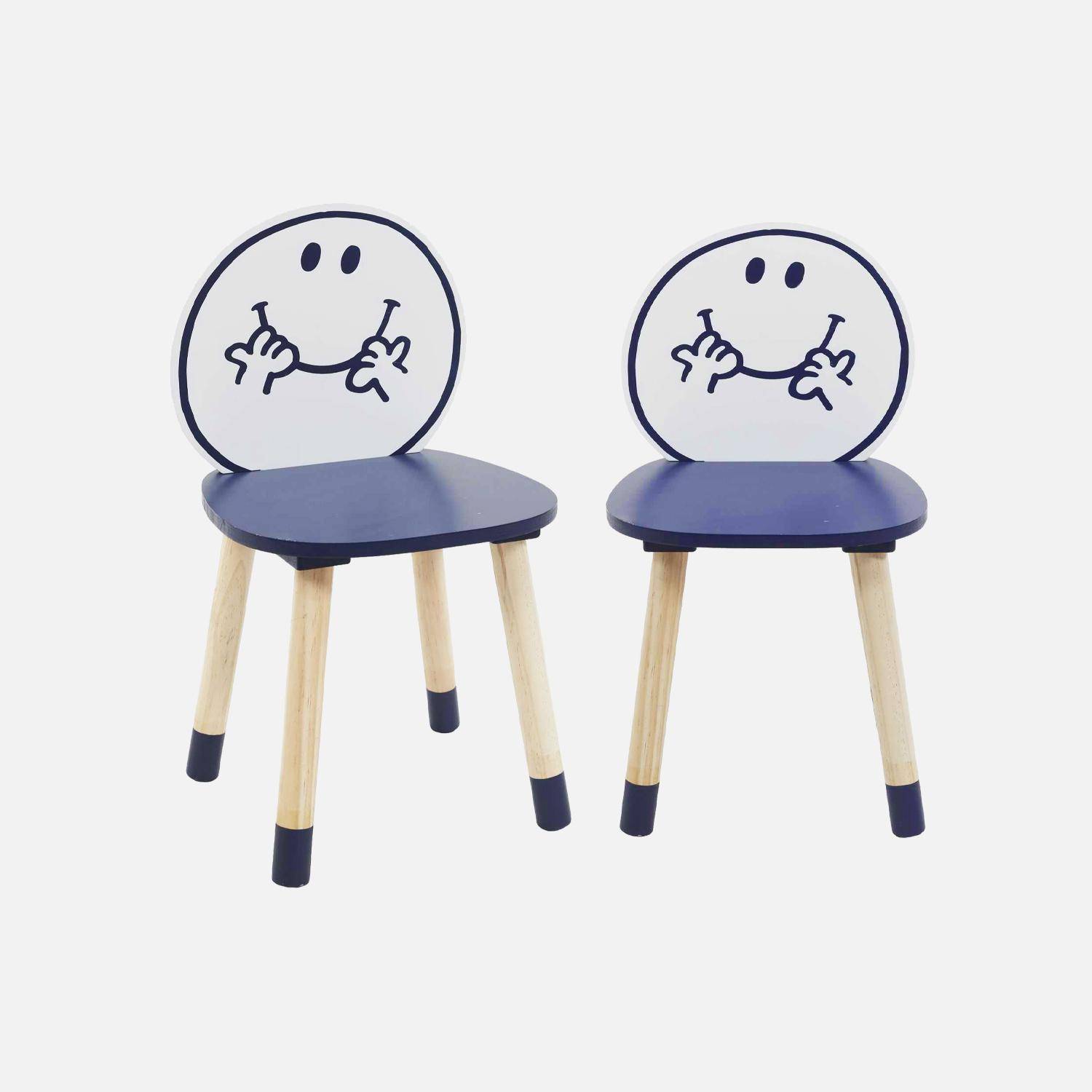 Set of 2 children's chairs, Mr. Men & Little Miss collection - Mr. Happy  Louis, navy blue,sweeek,Photo3