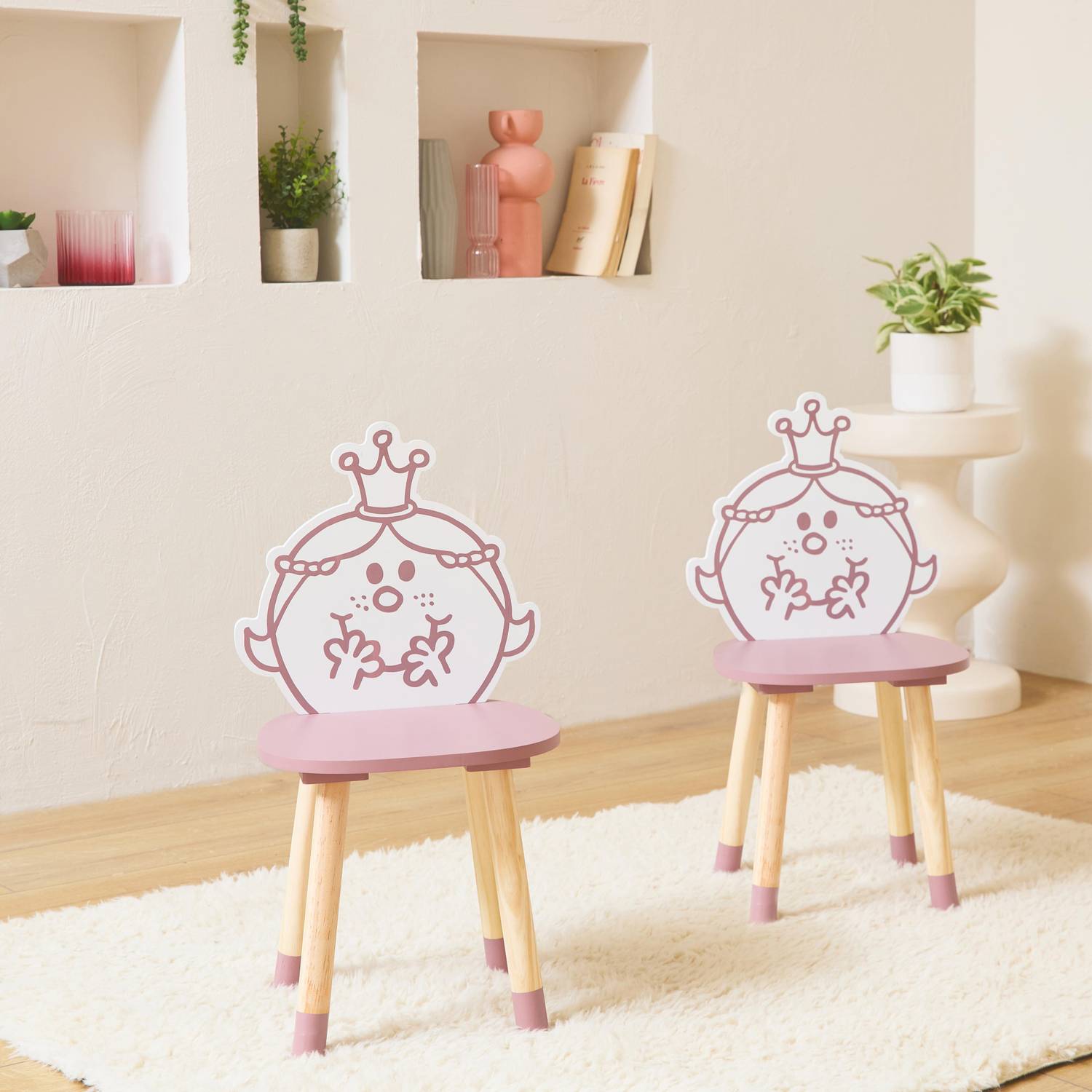 Set di 2 sedie per bambini, collezione Mister e Miss - Miss Principessa, rosa Photo2