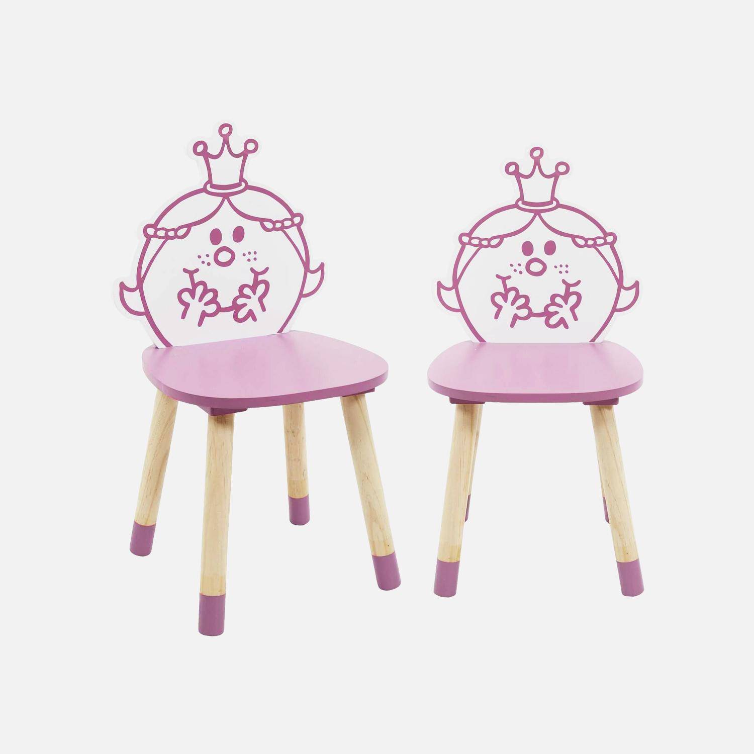Lot de 2 chaises enfant collection Monsieur/Madame - Madame Princesse, rose ,sweeek,Photo3