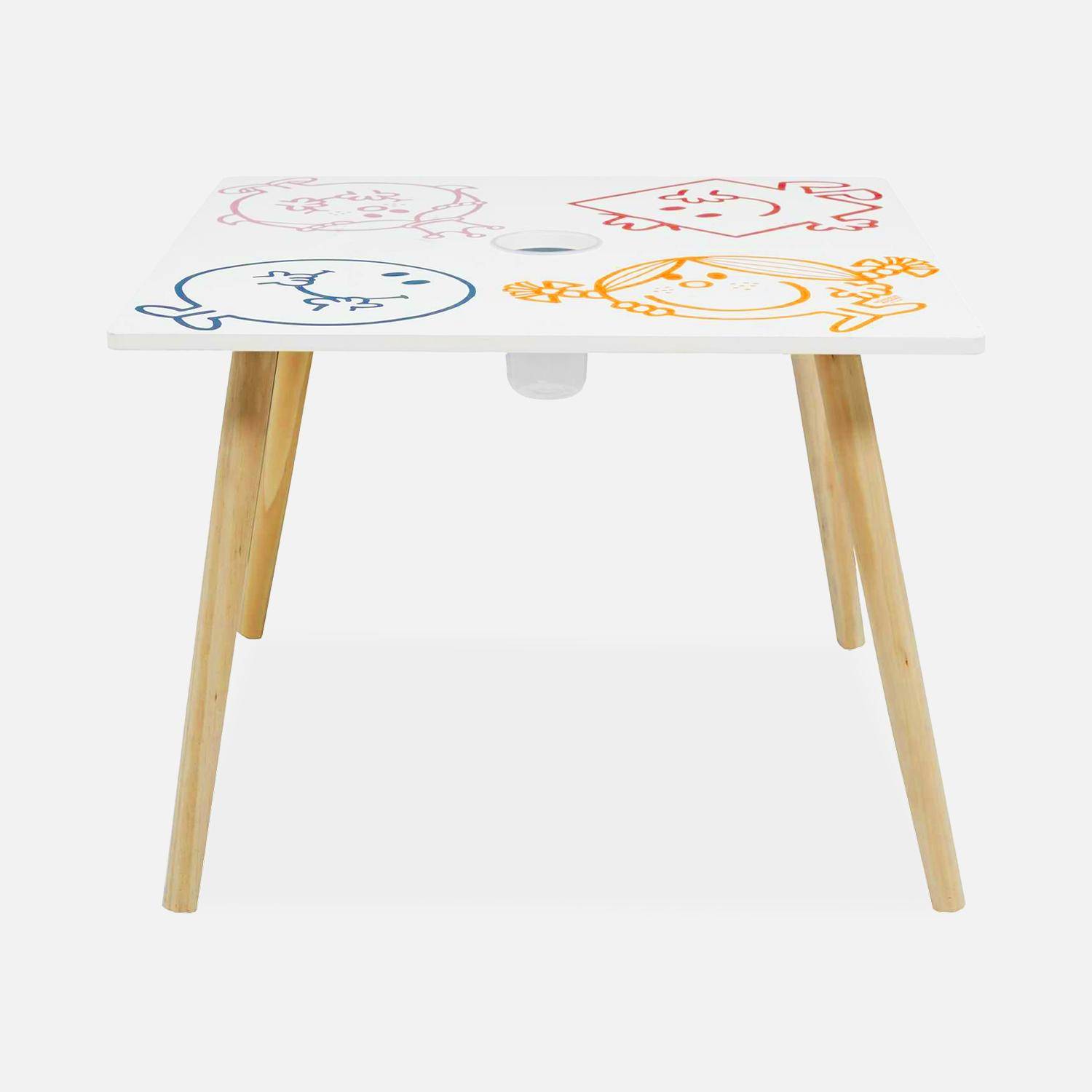 Table pour enfant avec pot à crayon + 4 chaises Monsieur Heureux collection Monsieur Madame ,sweeek,Photo9