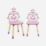 Table pour enfant avec pot à crayon + 2 chaises Madame Princesse + 2 chaises Monsieur Heureux Photo7