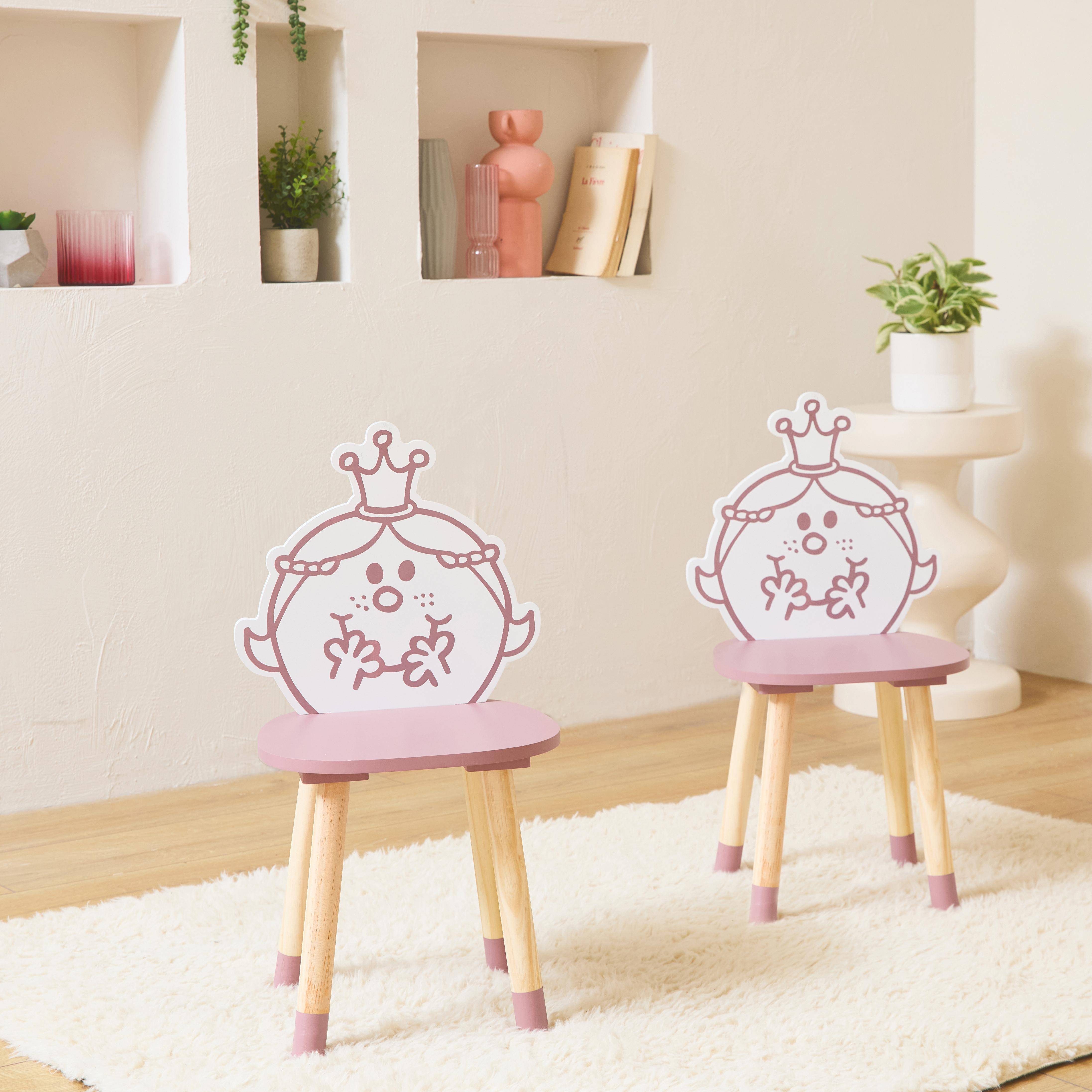Table pour enfant avec pot à crayon + 2 chaises Madame Princesse + 2 chaises Monsieur Heureux,sweeek,Photo3