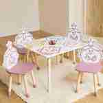 Table pour enfant avec pot à crayon + 4 chaises Madame Princesse collection Monsieur Madame  Photo1