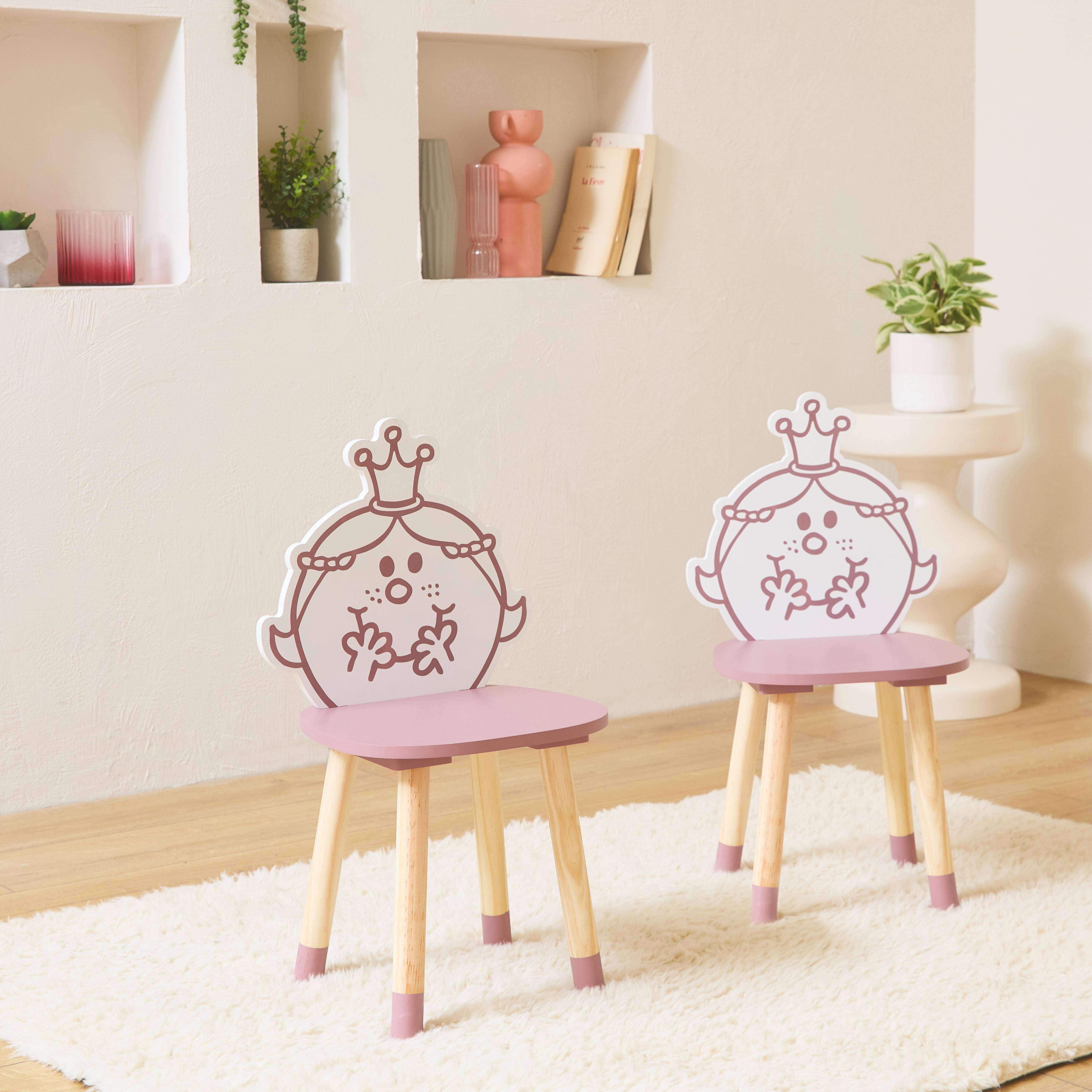 Table pour enfant avec pot à crayon + 4 chaises Madame Princesse collection Monsieur Madame  Photo3