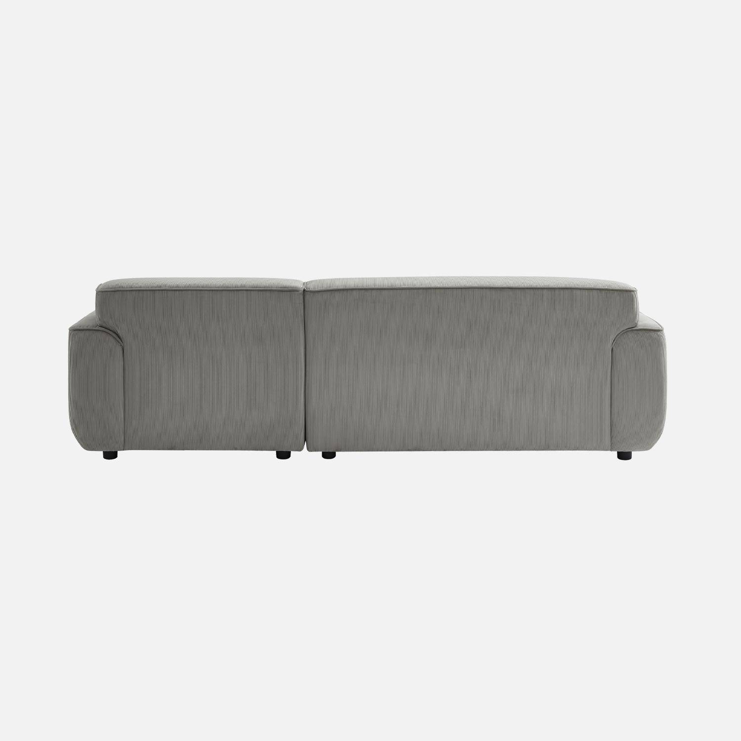 Ecksofa, Recamiere rechts, 2-3-Sitzer, Cordbezug hellgrau, Wallas B 196 x T 151 / 91 / x H 73cm Photo5