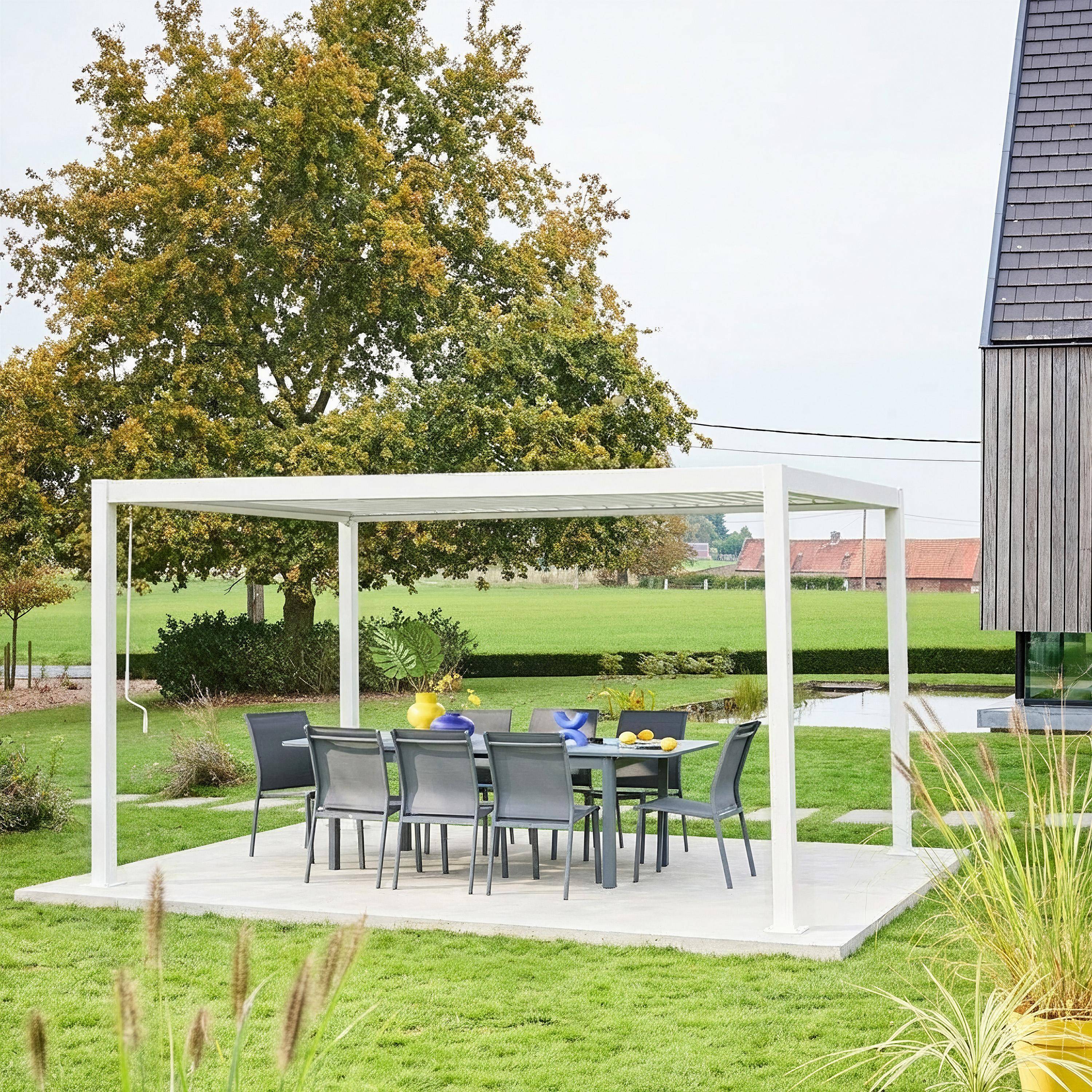 Pergola lamelowa aluminiowa z regulowanymi lamelami 4x3m Palace biała ,sweeek,Photo3
