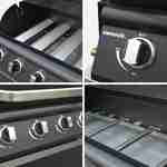 Barbecue à gaz avec 4 brûleurs à poser avec récupérateur de graisse + Meuble de cuisine extérieure en acier L80cm Photo8