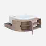 Vierkante opblaasbare spa voor 4 personen, MSPA, antivriessysteem en cover, 160cm + frame van geweven hars Photo5